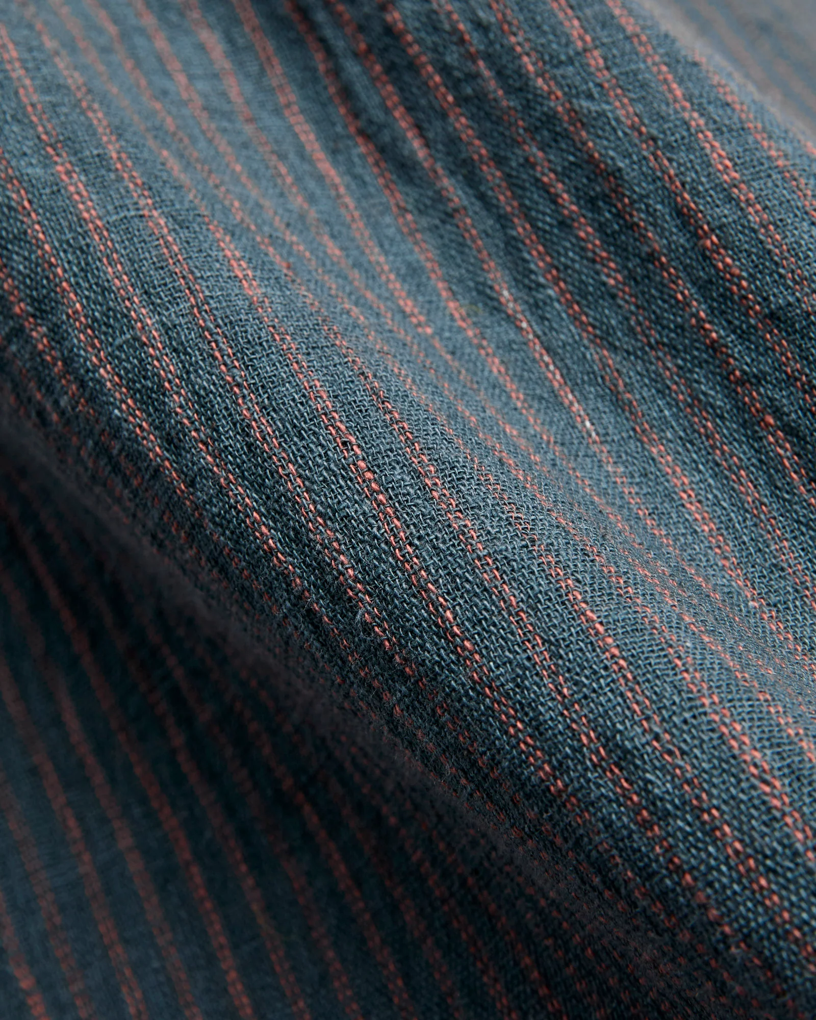 Rios Workshirt in Midnight Teal/Clay Ticking Stripe - Image 2