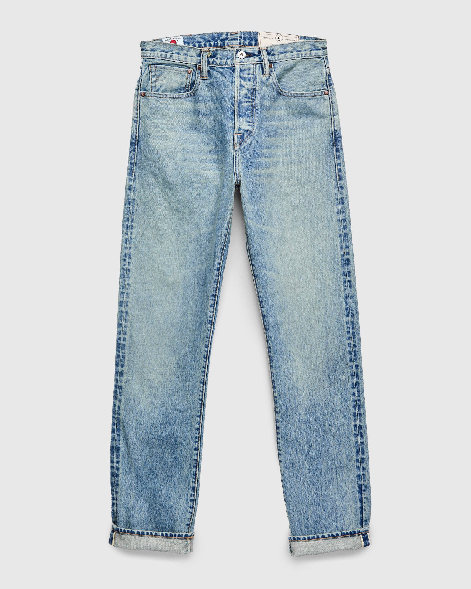 "River Wash" 15oz Stonewash Selvedge Denim in Strider
