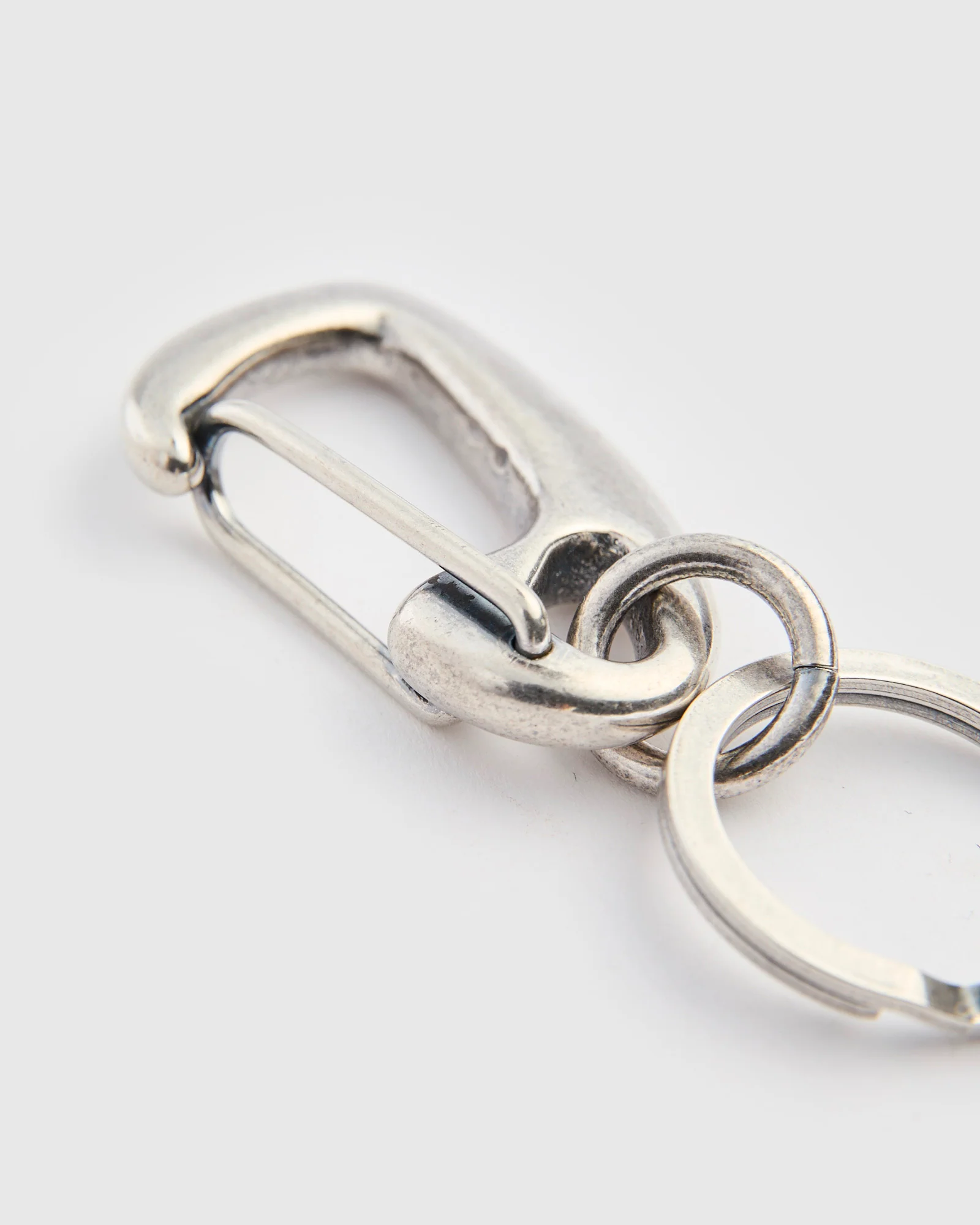 Sand Cast Key Snap in Silver Plated Brass - Image 3