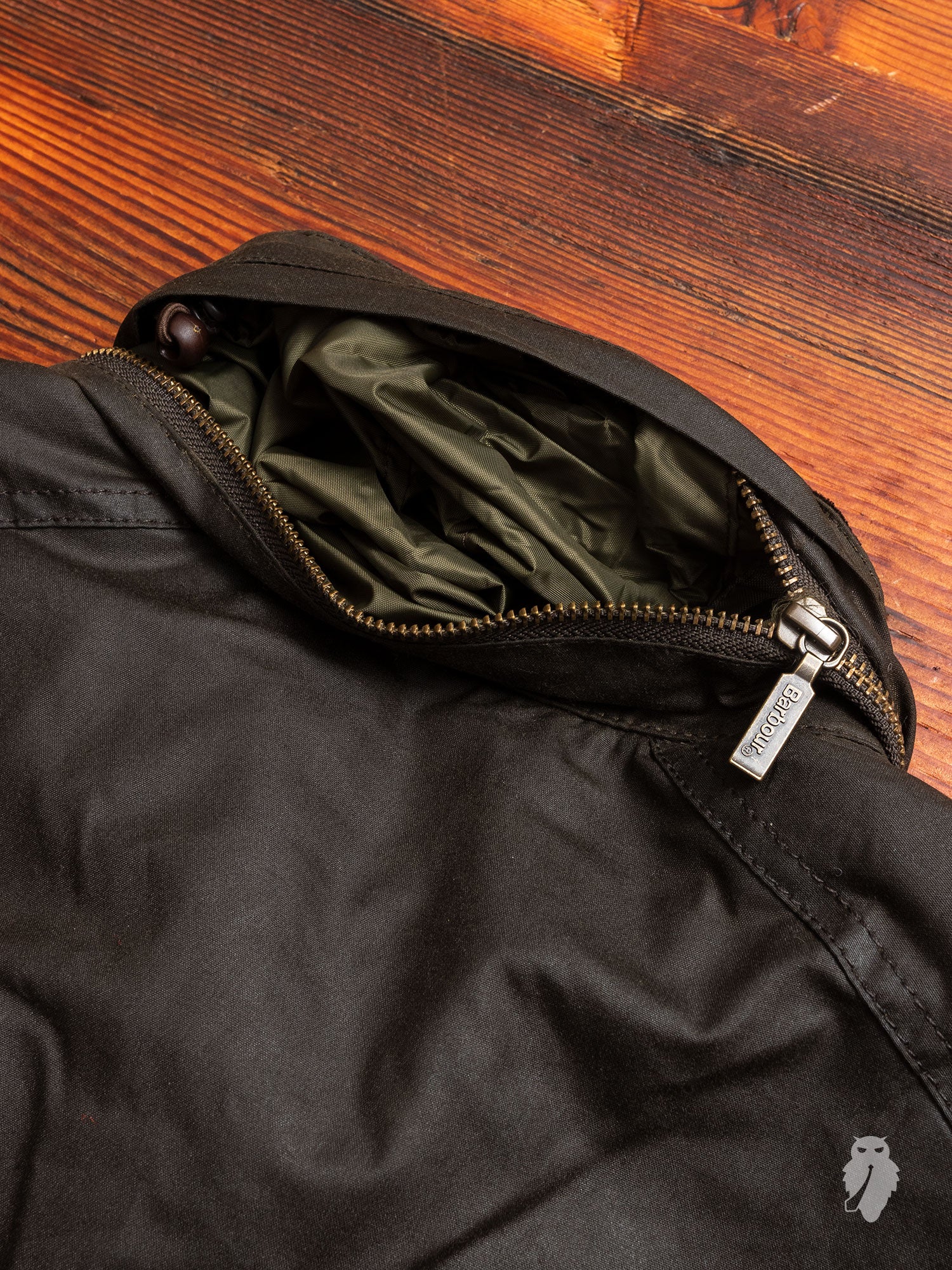 "Sapper" Wax Jacket in Olive - Image 16