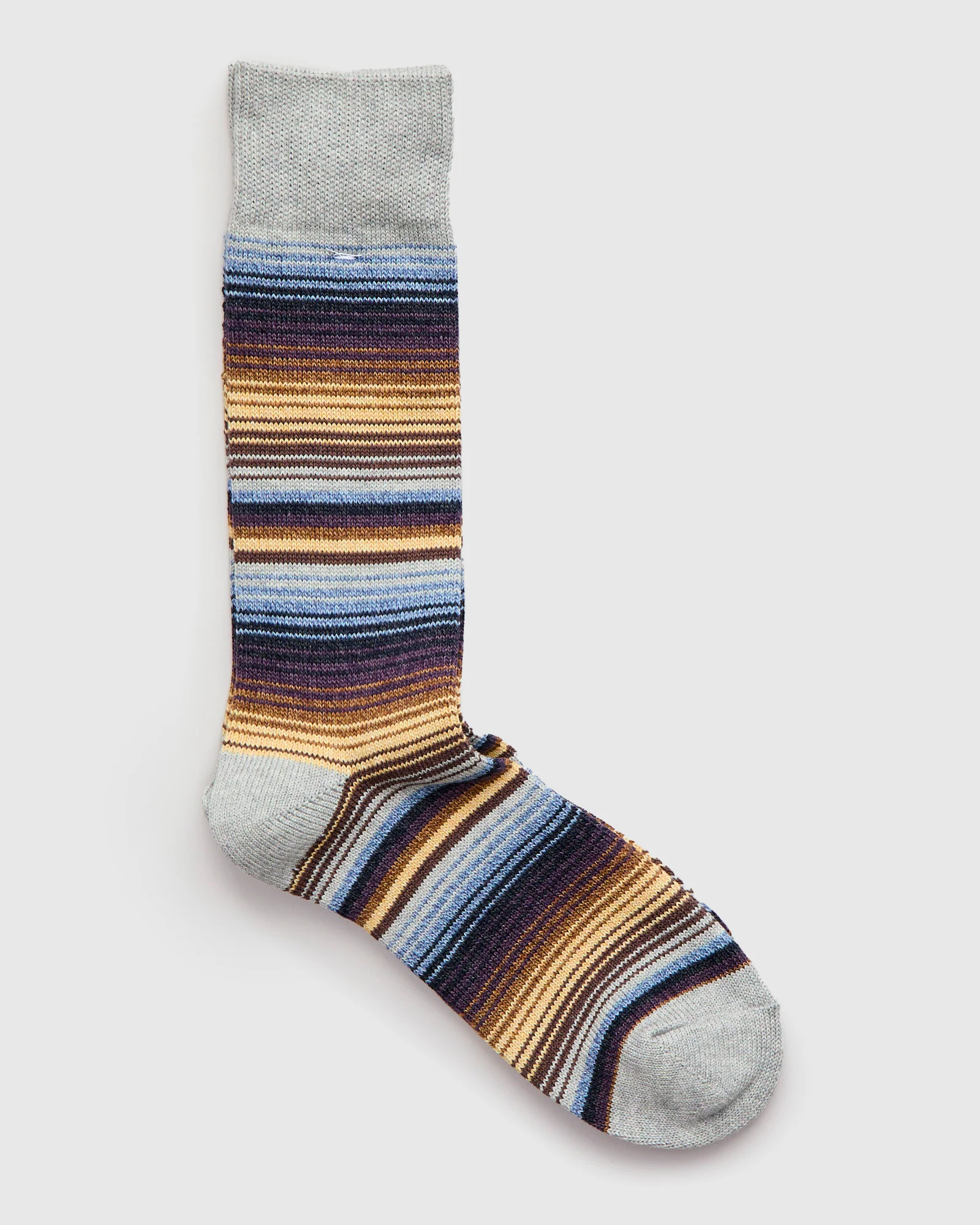 Sarape Stripes Crew Sock in Grey - Image 2