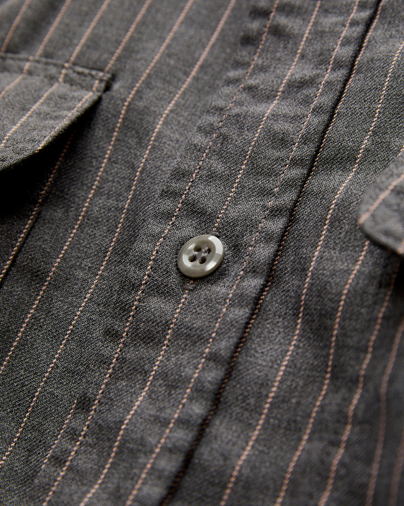 Serge Pinstripe Workshirt in Grey - Image 4