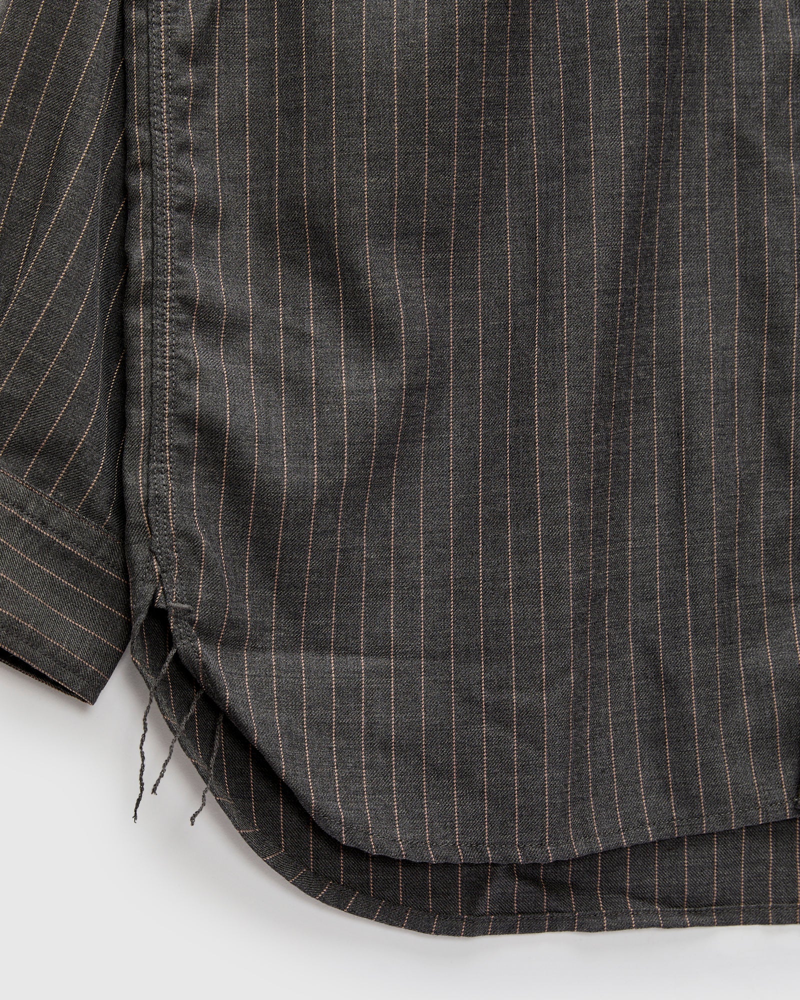 Serge Pinstripe Workshirt in Grey - Image 6