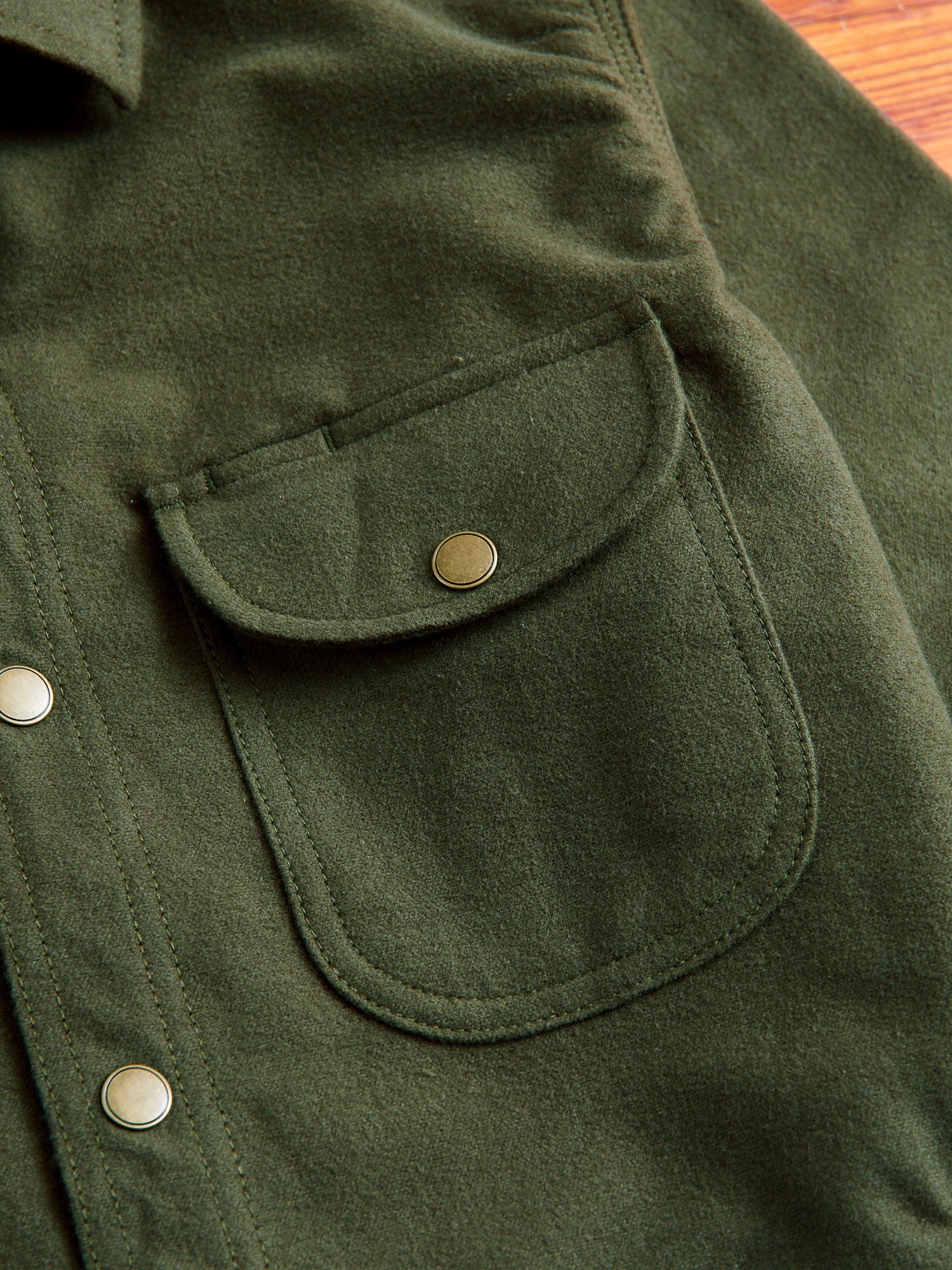Service Shirt in Olive Flannel - Image 4