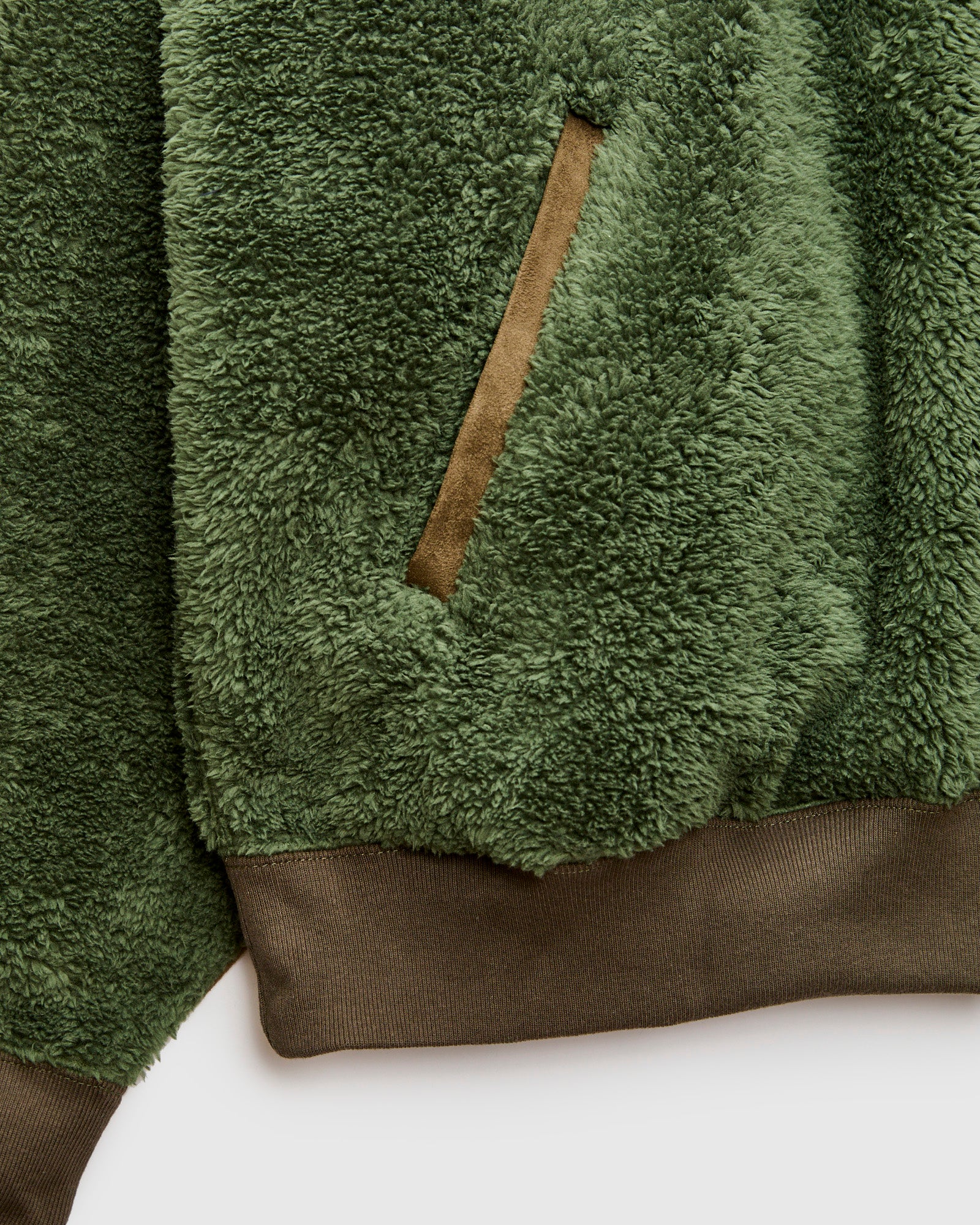 Shaggy Fleece Zip Jacket in Khaki - Image 7