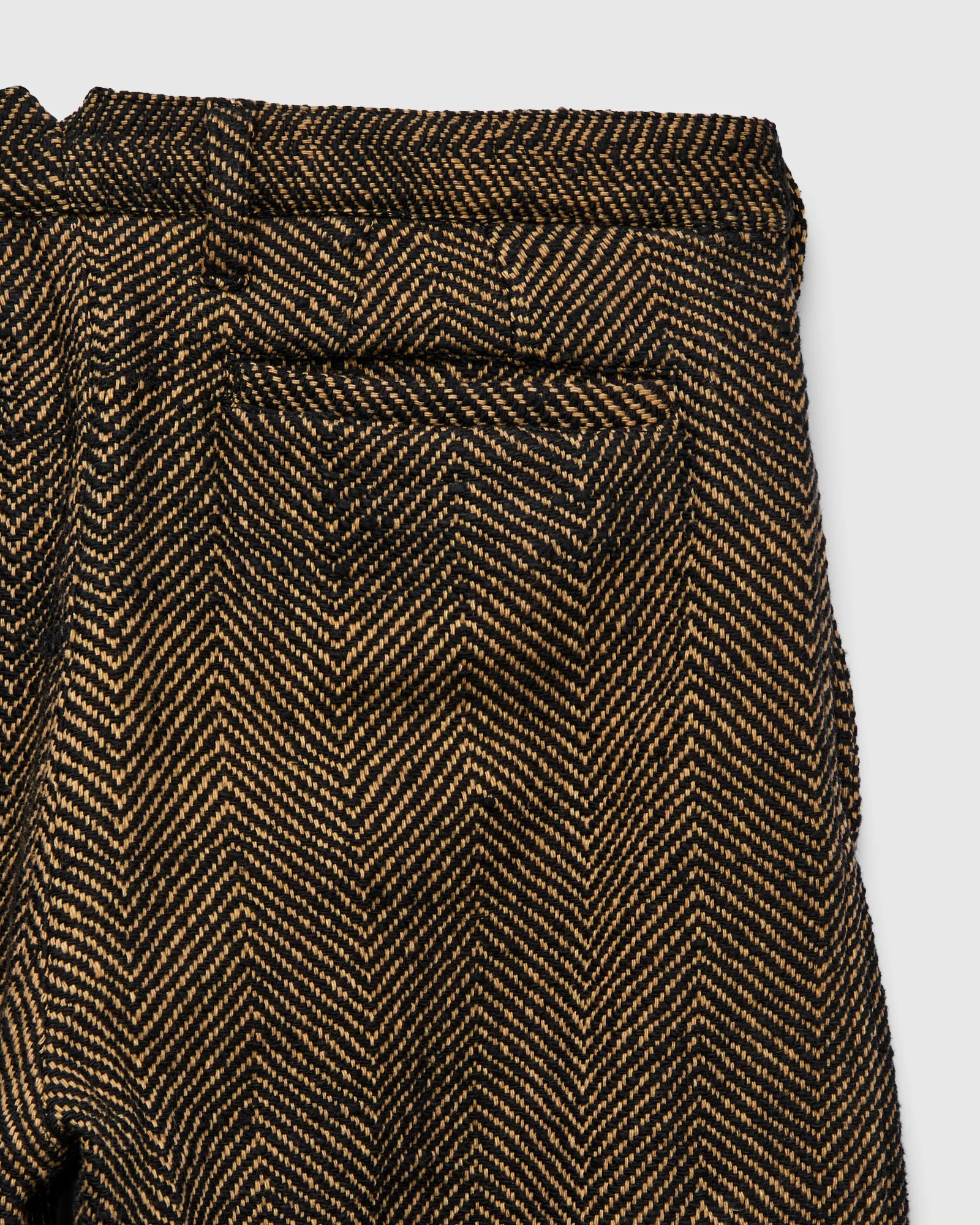 Shakoor Pants in Iron Black/Tan Herringbone - Image 3