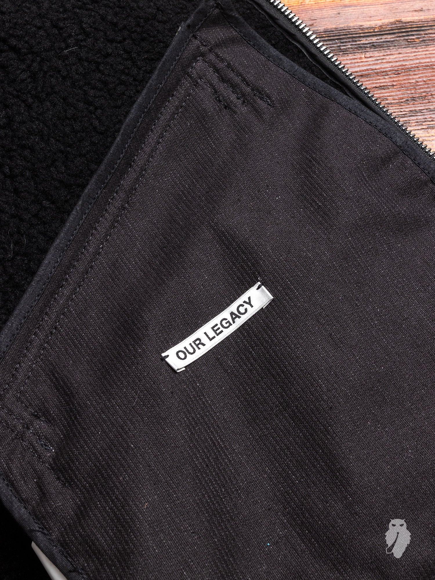 Shearling Flight Jacket in Black - Image 9