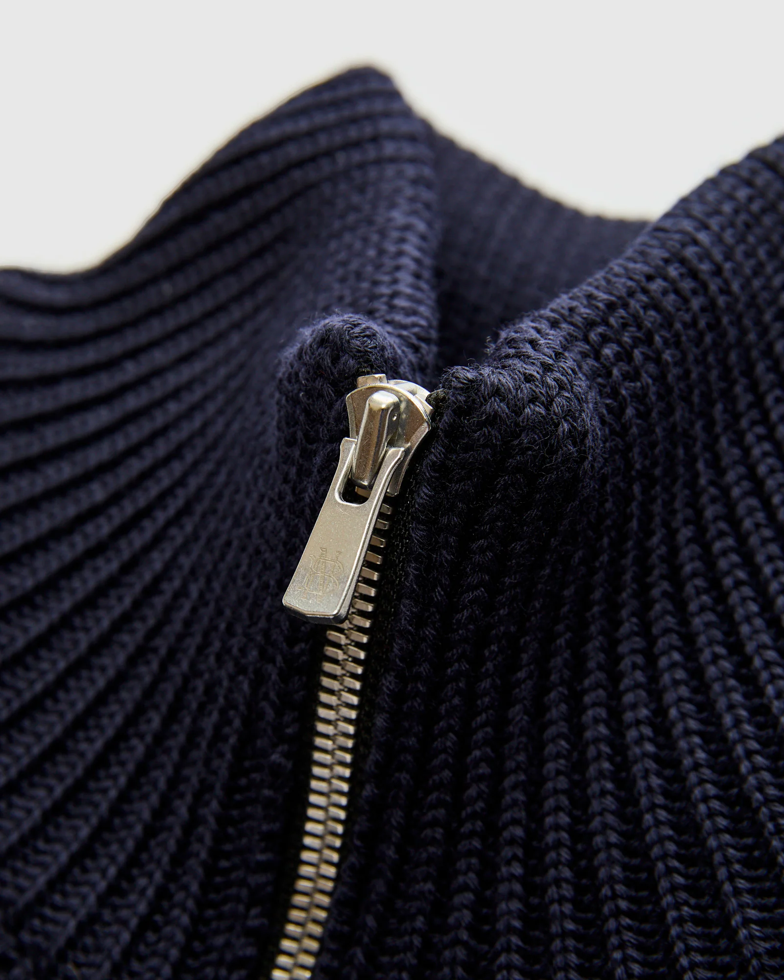 Signature Knit Wool Drivers Zip in Navy - Image 5