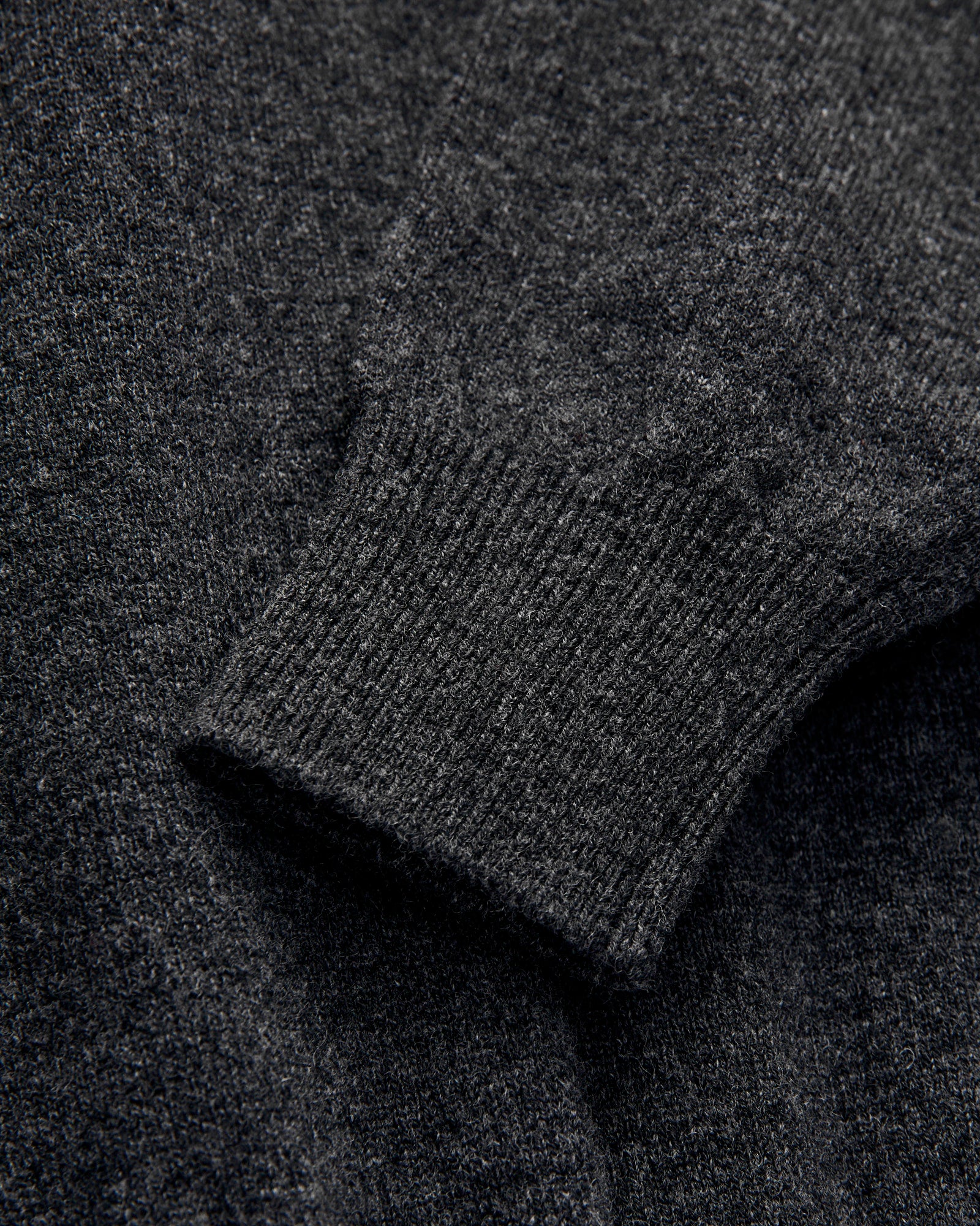 Simple Wool Crewneck Sweater in Charcoal Grey - Image 5