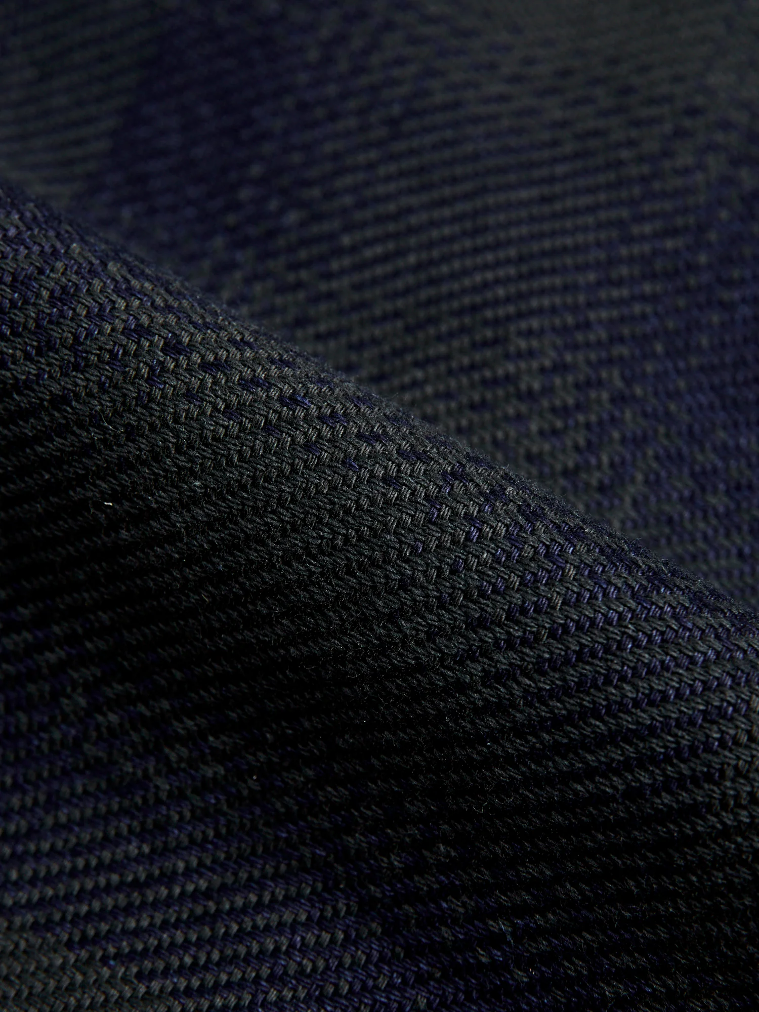 SIN24-03W Indigo Rope Dyed Flannel Shirt in Black - Image 8