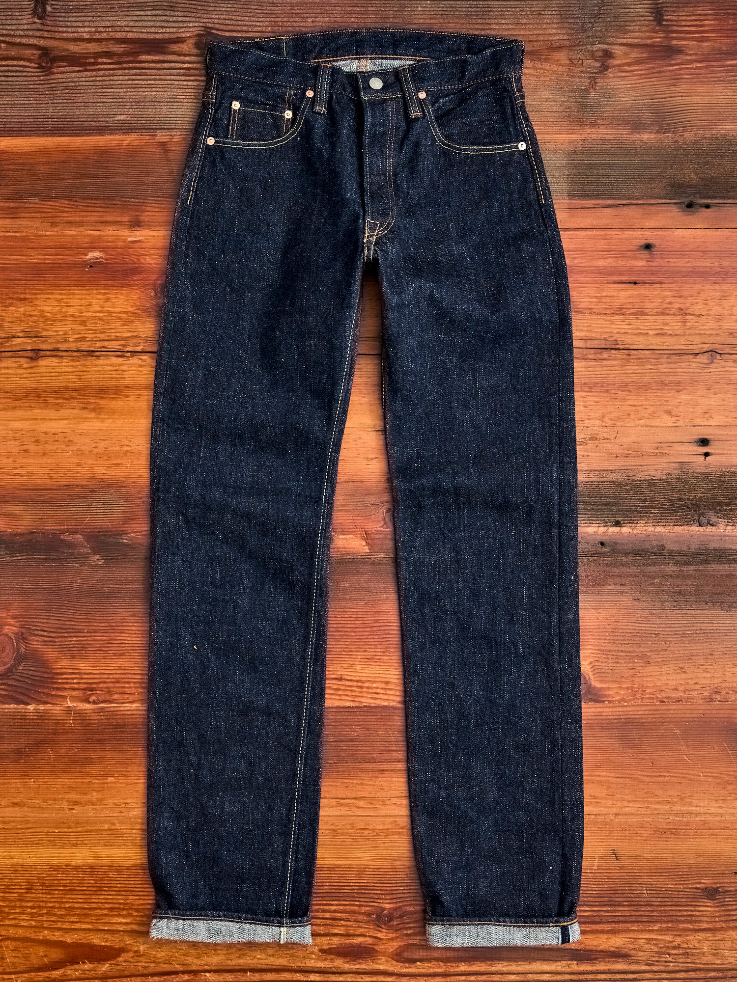 SLB-003 16.5oz Rinsed Selvedge Denim - Regular Straight Fit - Image 5