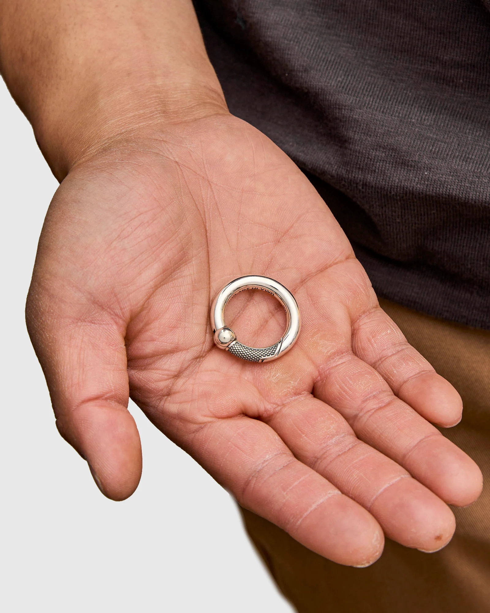 Smooth/Goosebumps Spring Ring A in Sterling Silver - Image 4