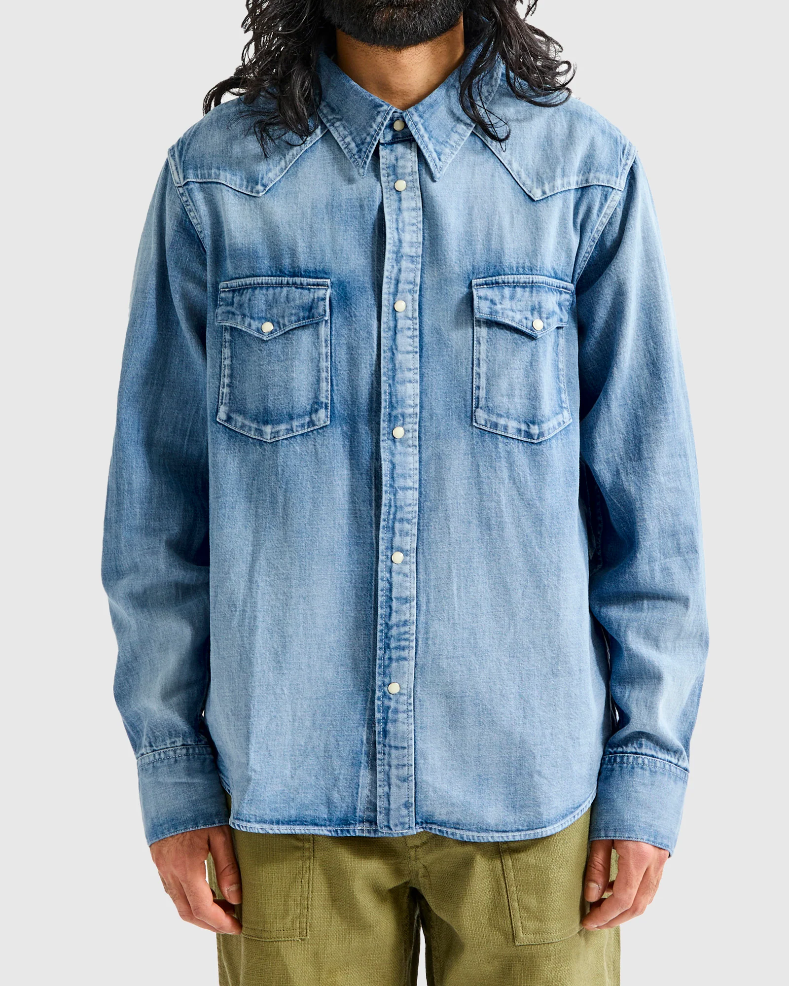 Social Sculpture Shirt Damaged in Light Indigo - Image 2