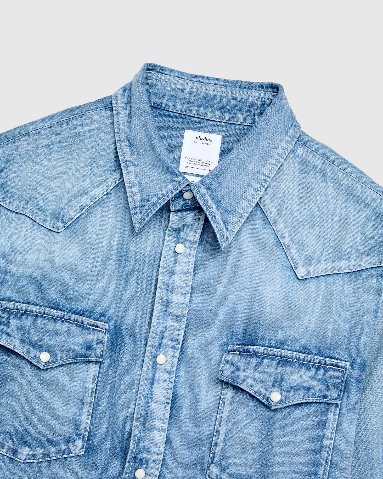 Social Sculpture Shirt Damaged in Light Indigo - Image 4