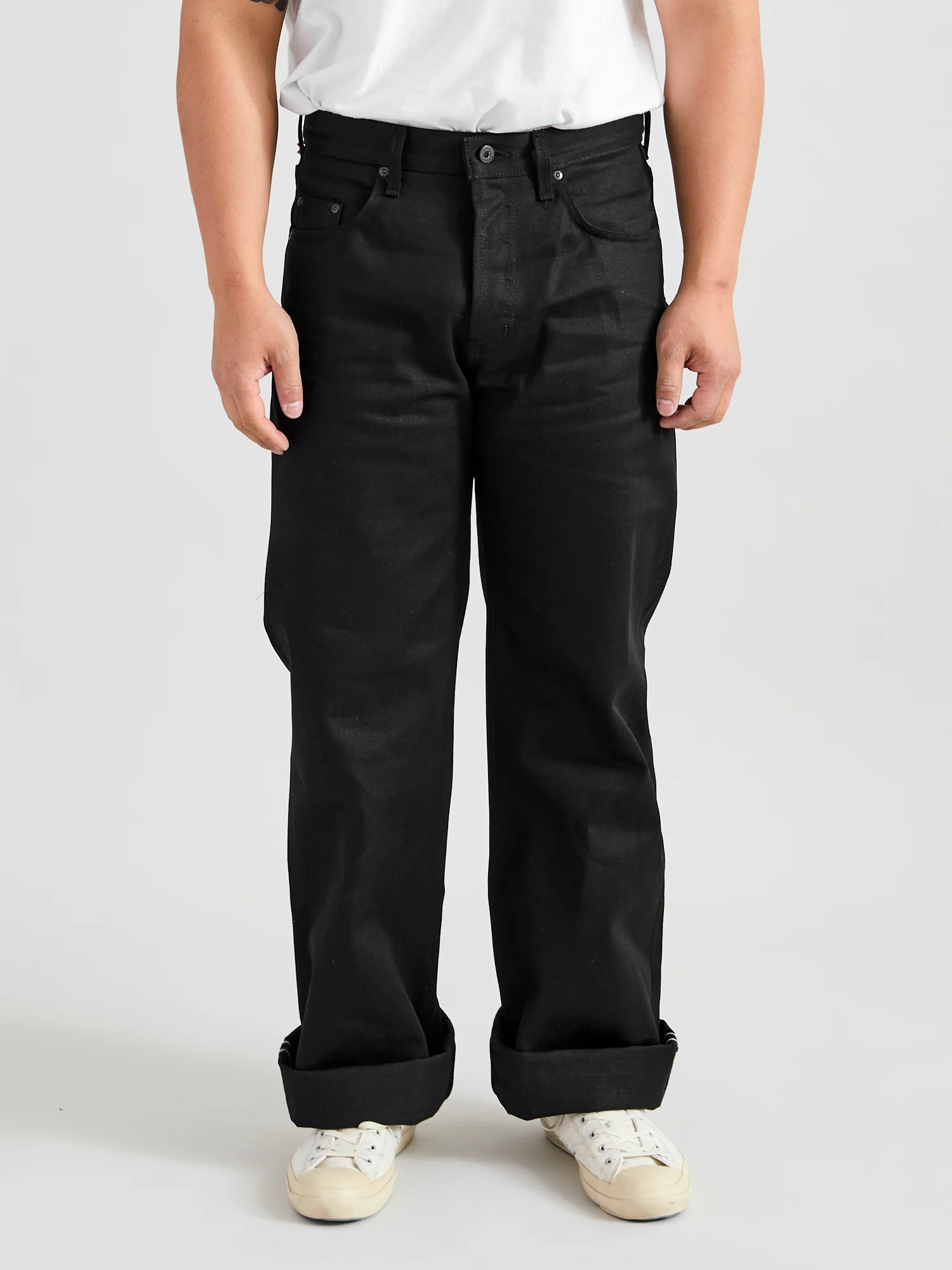 "Solid Black" 13oz Selvedge Denim - Strong Guy Fit - Image 2