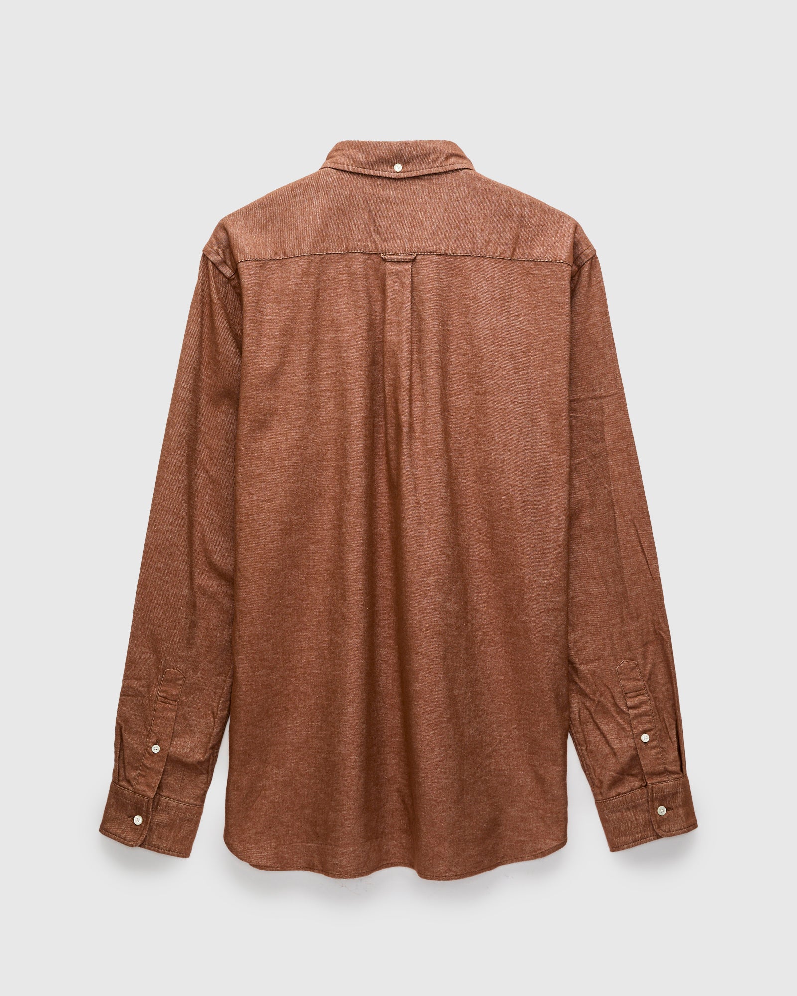 Solid Flannel Button-Down Shirt in Brown - Image 2
