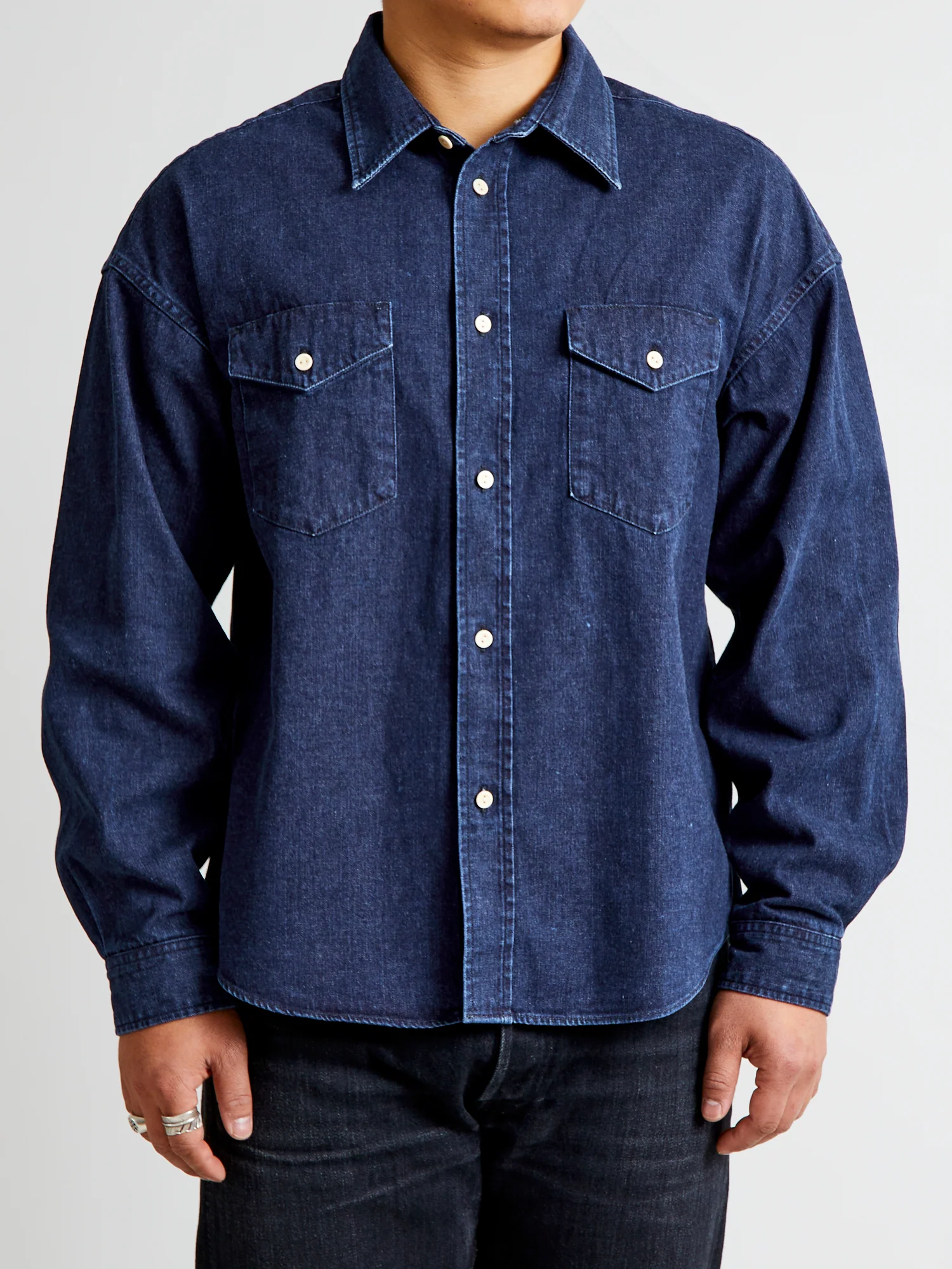 SS Pioneer Shirt One Wash in DMGD Indigo - Image 2