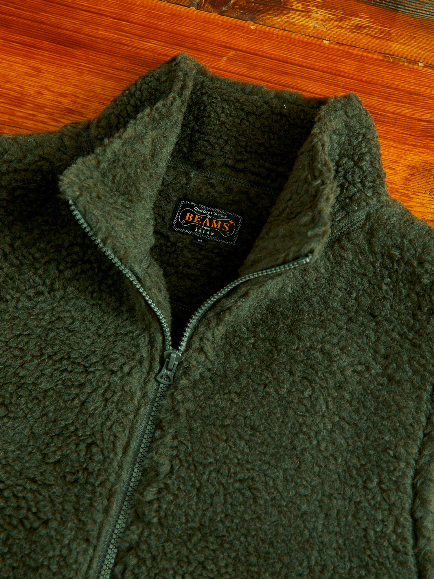 Stand Collar Boa Fleece Vest in Forest - Image 3