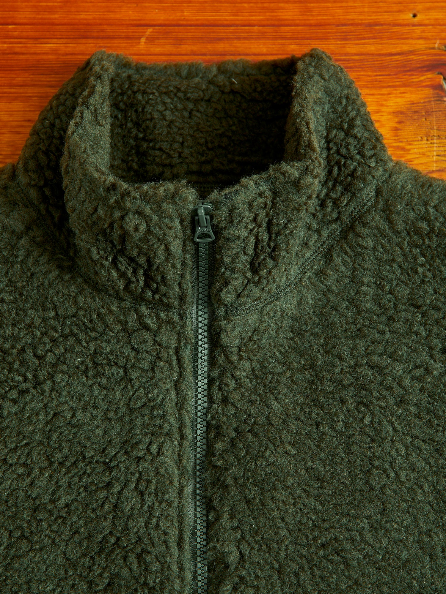 Stand Collar Boa Fleece Vest in Forest - Image 6