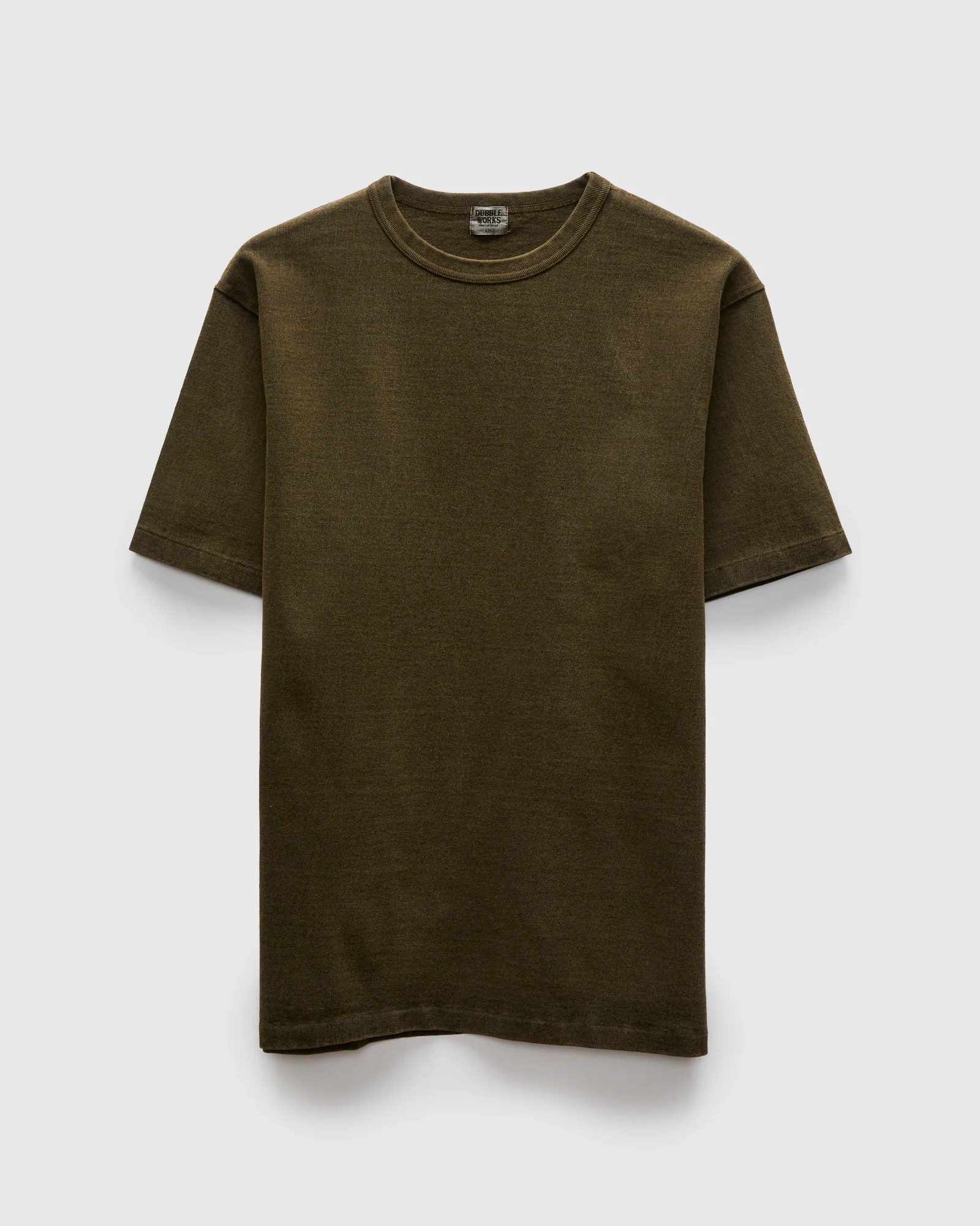 Stand Wheeler Special Pigment-Dyed T-Shirt in Khaki x Black