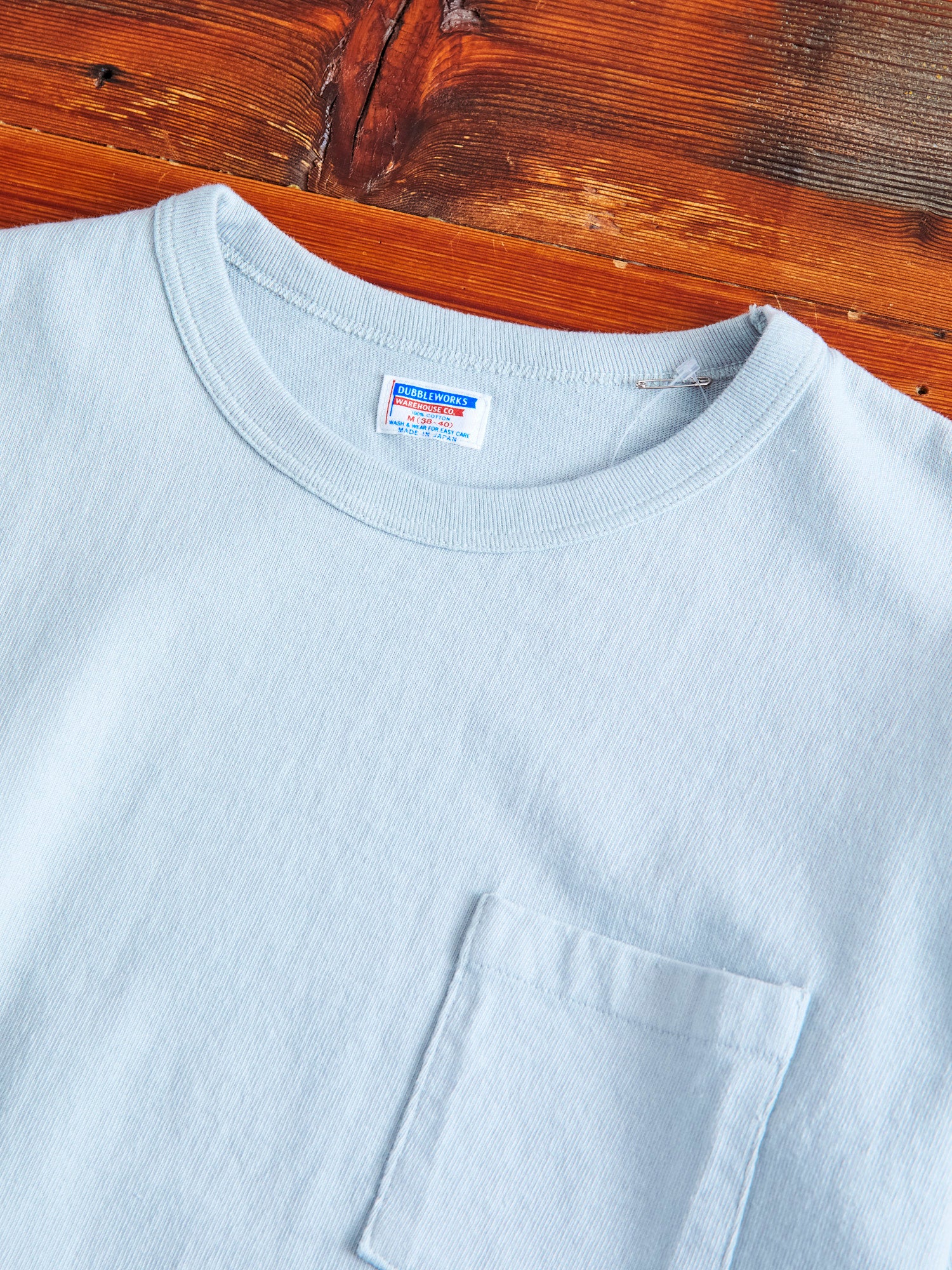 Stand Wheeler Pocket T-Shirt in Sax - Image 3