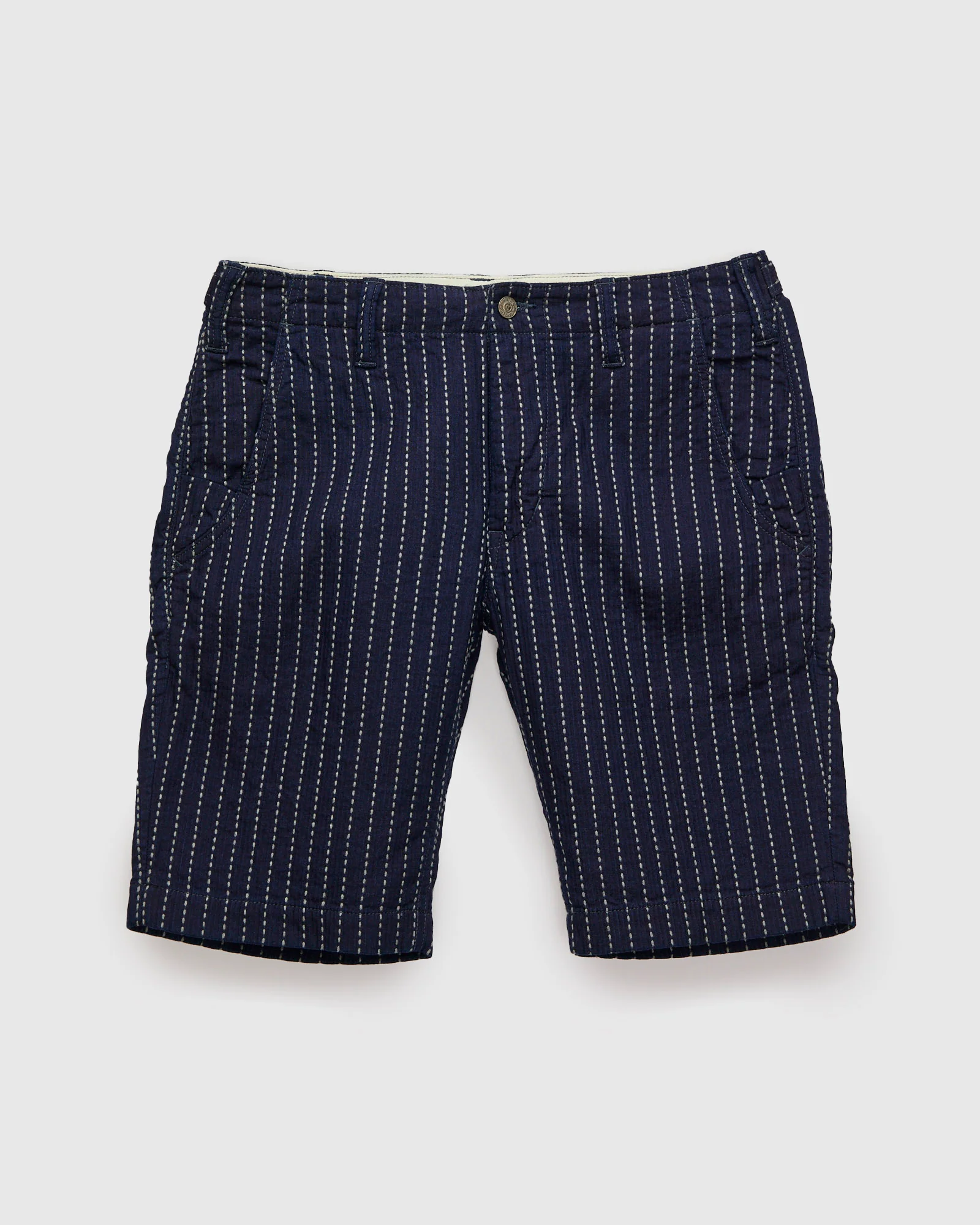 Stitch Stripe Comfortable Shorts in Indigo Thick Stripe