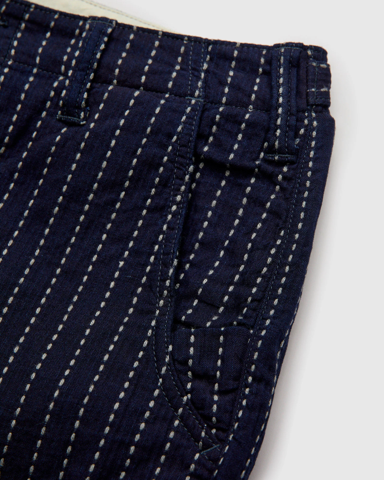 Stitch Stripe Comfortable Shorts in Indigo Thick Stripe - Image 5