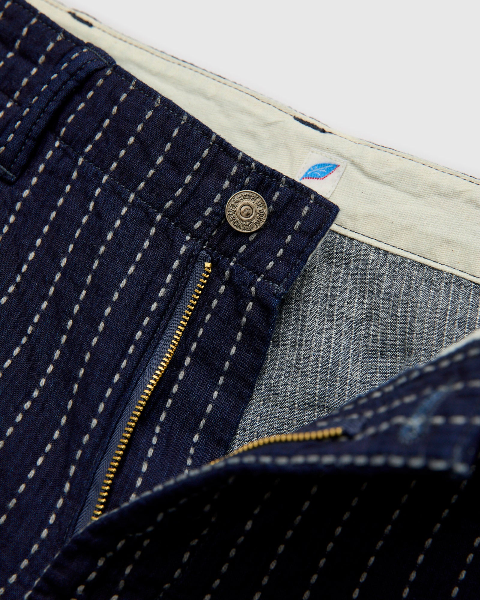 Stitch Stripe Comfortable Shorts in Indigo Thick Stripe - Image 7