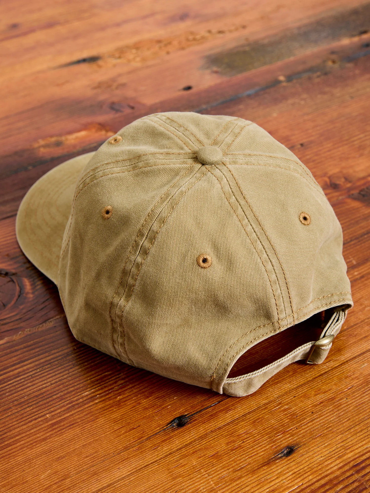 Strap Back Dad Cap in Khaki - Image 2