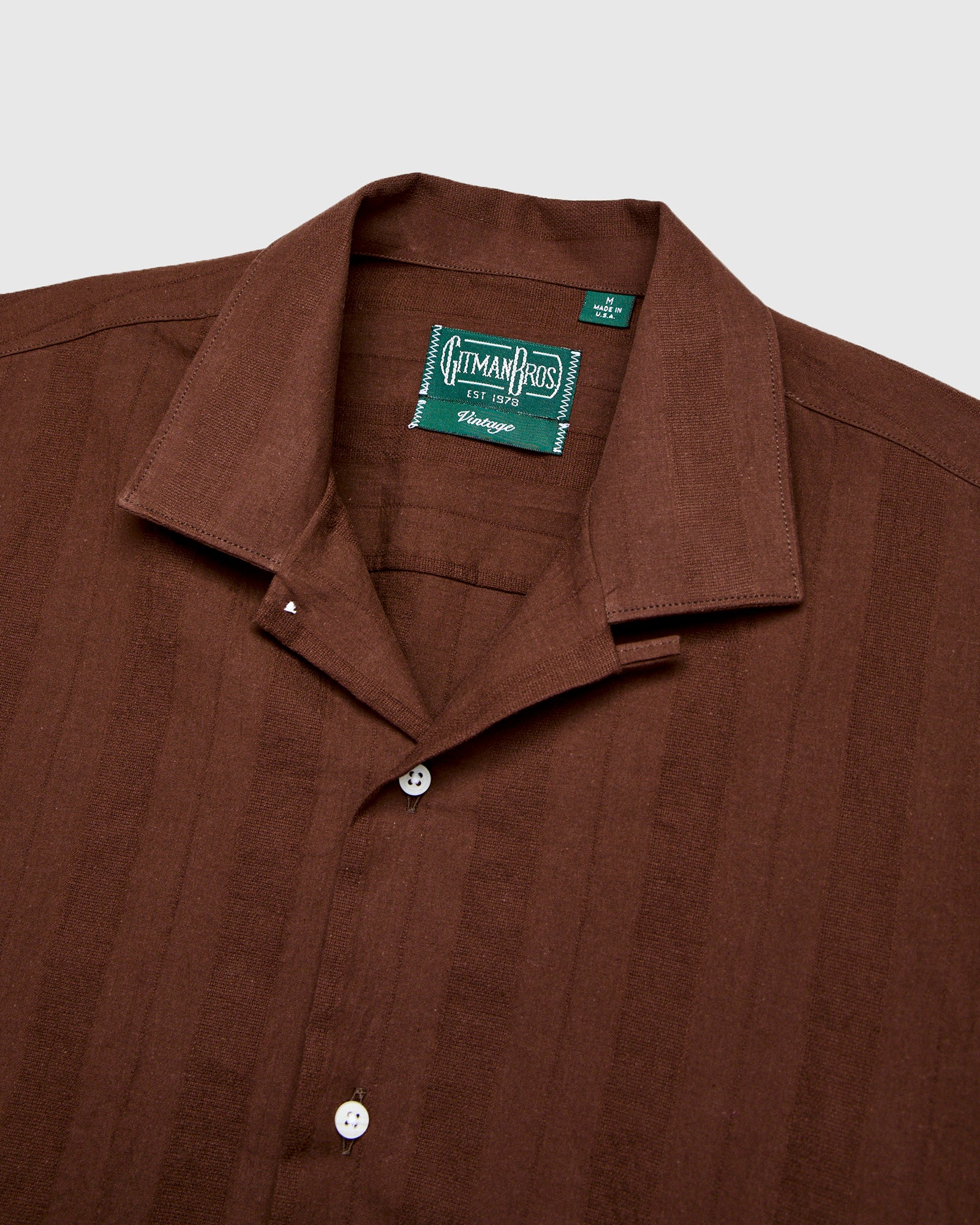Striped Camp Shirt in Brown - Image 3