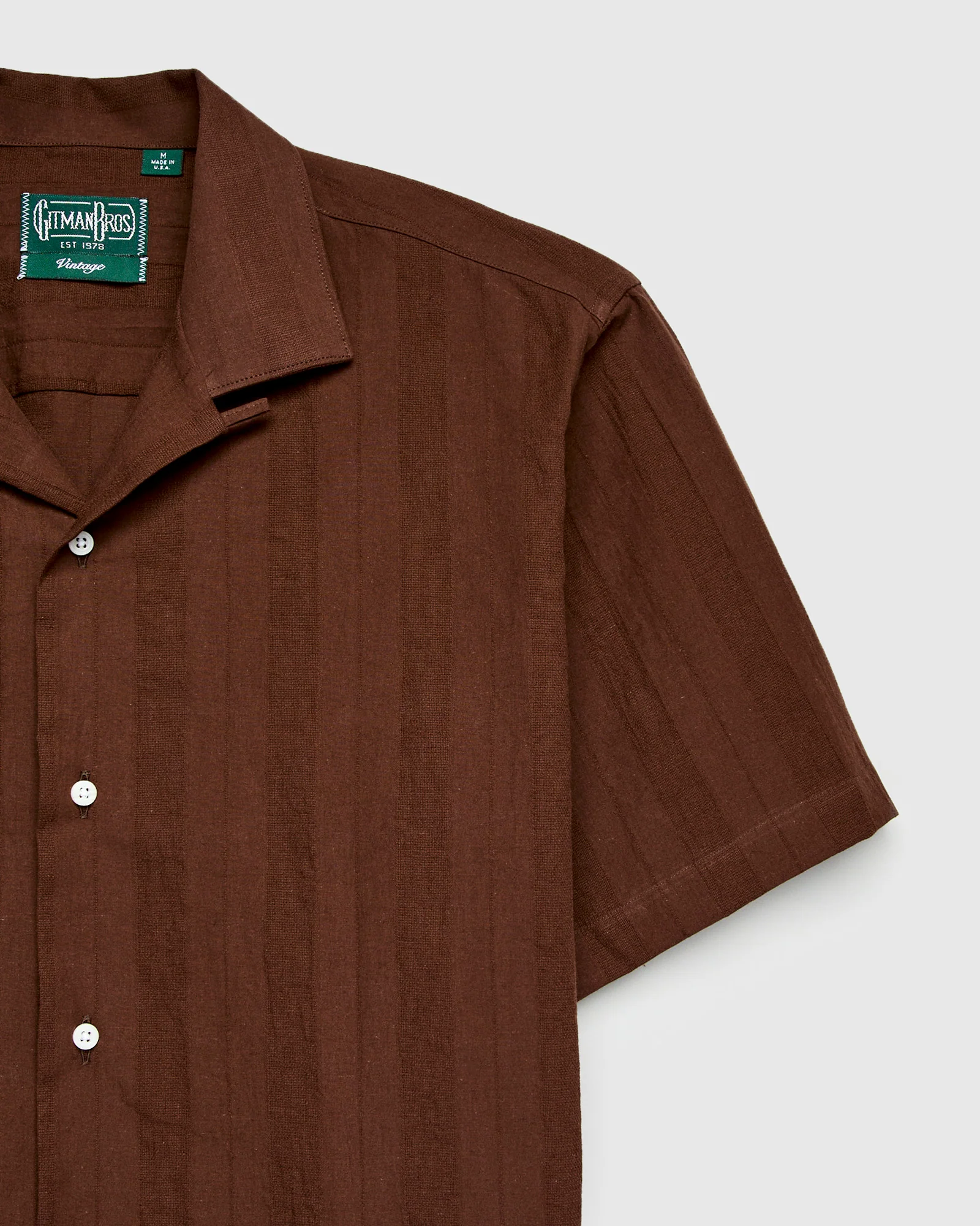 Striped Camp Shirt in Brown - Image 4