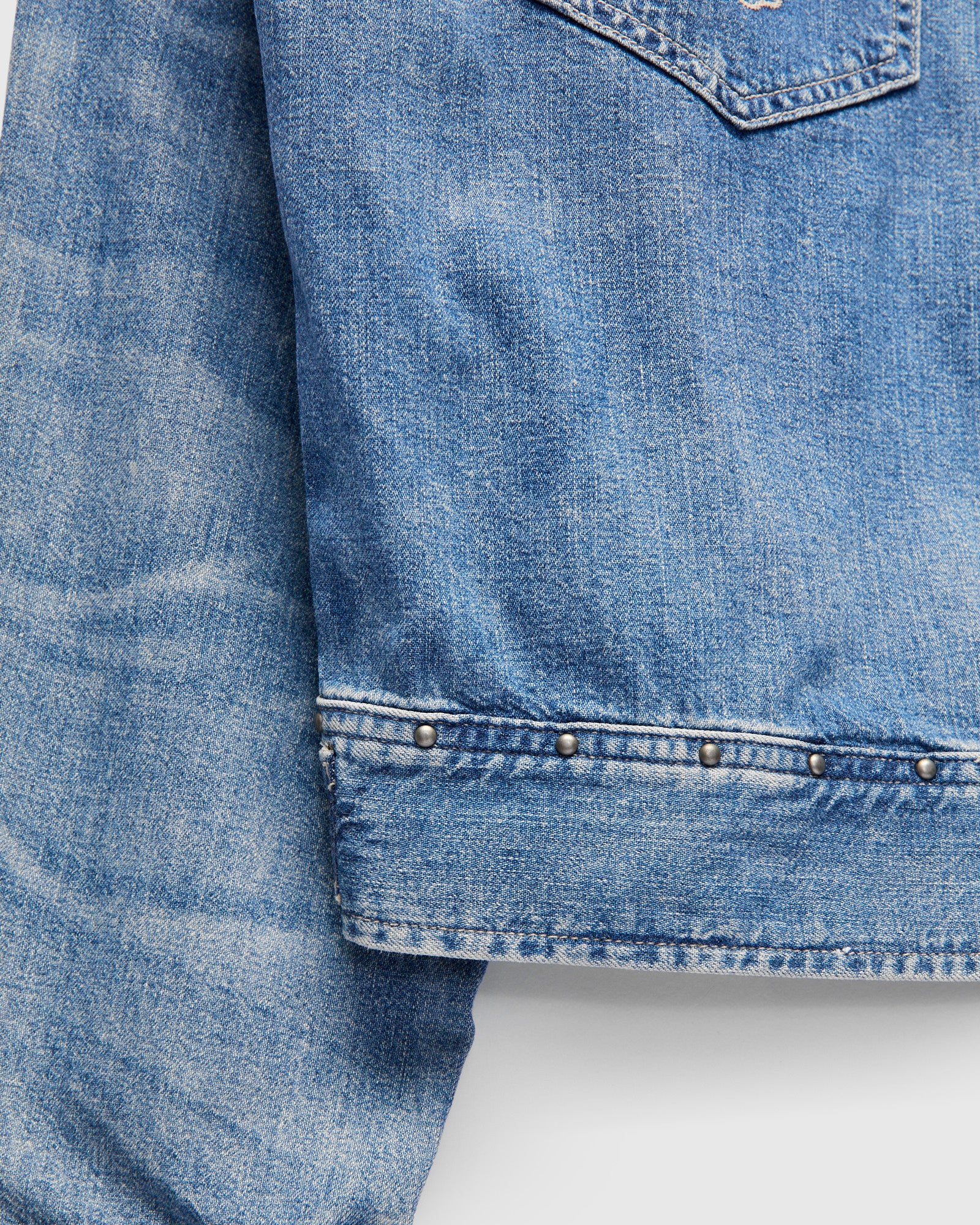 Studded Sawtooth Denim Shirt Jacket in Dillon Wash - Image 7