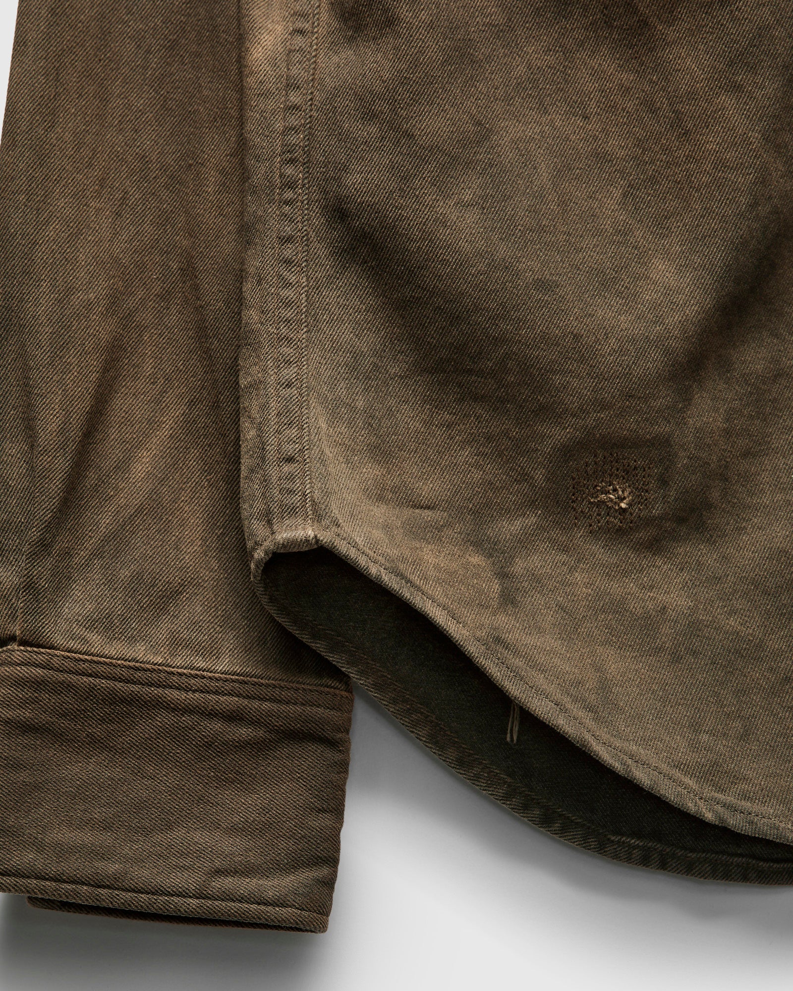 Studded Western Workshirt in Distressed Brown Wash - Image 8