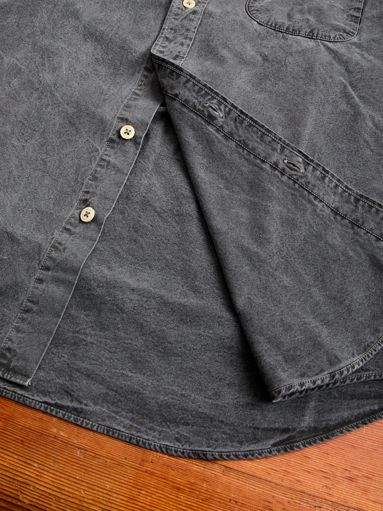 Tassa Canvas Button-Down Shirt in Heather Black - Image 8