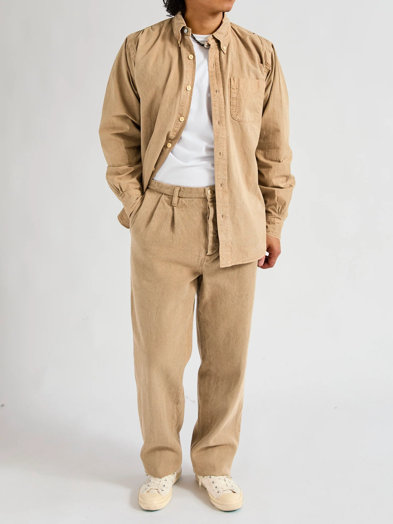 Tassa Canvas Button-Down Shirt in Coffee - Image 12