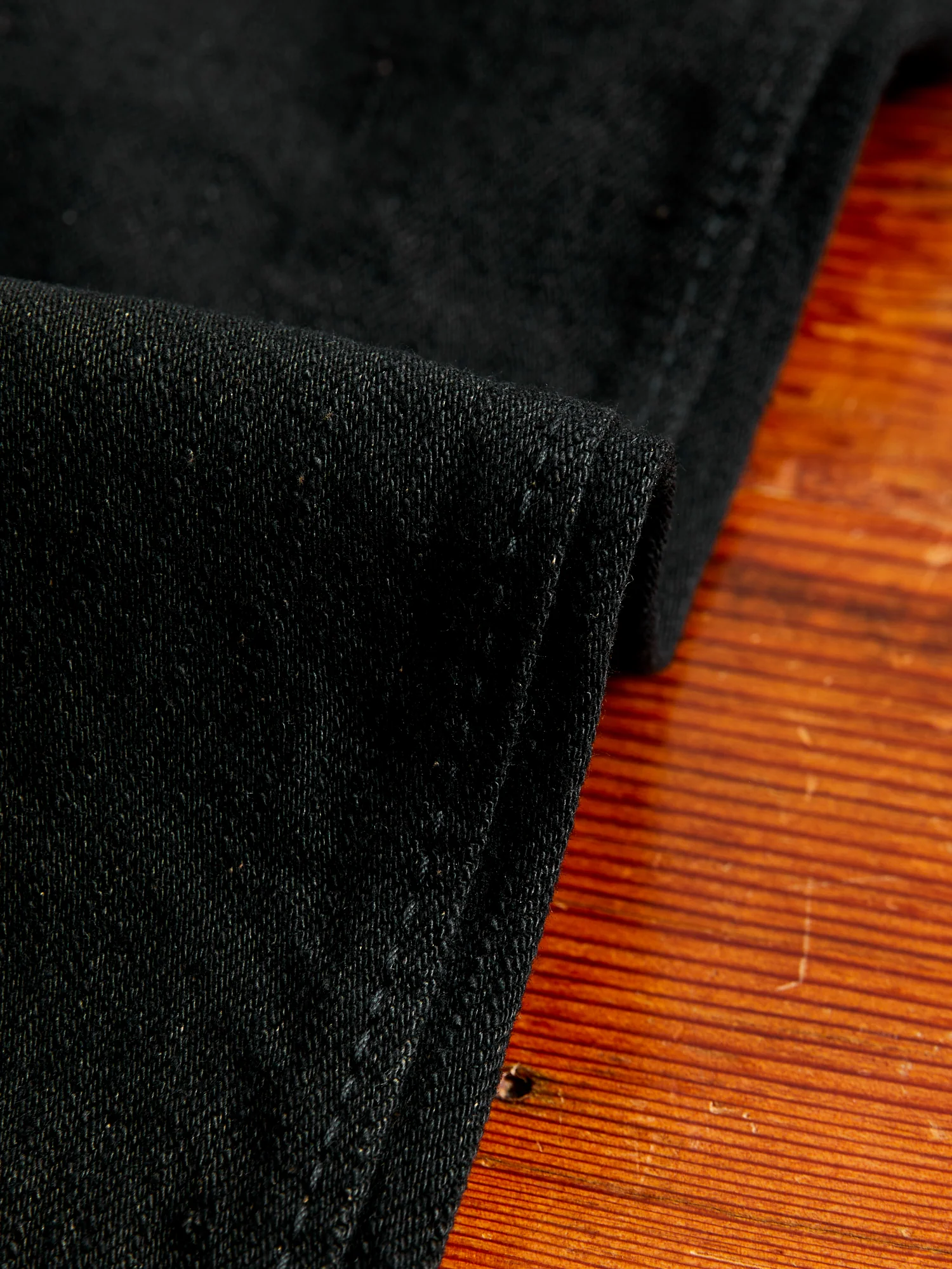 TCD-003-BK "Teacore Black" 14oz Rinsed Black Selvedge Denim - Regular Straight Fit - Image 8