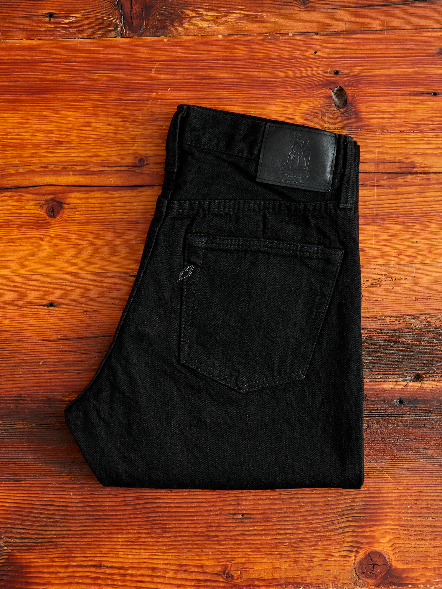 TCD-019-BK "Teacore Black" 14oz Rinsed Black Selvedge Denim - Relaxed Tapered Fit - Image 2