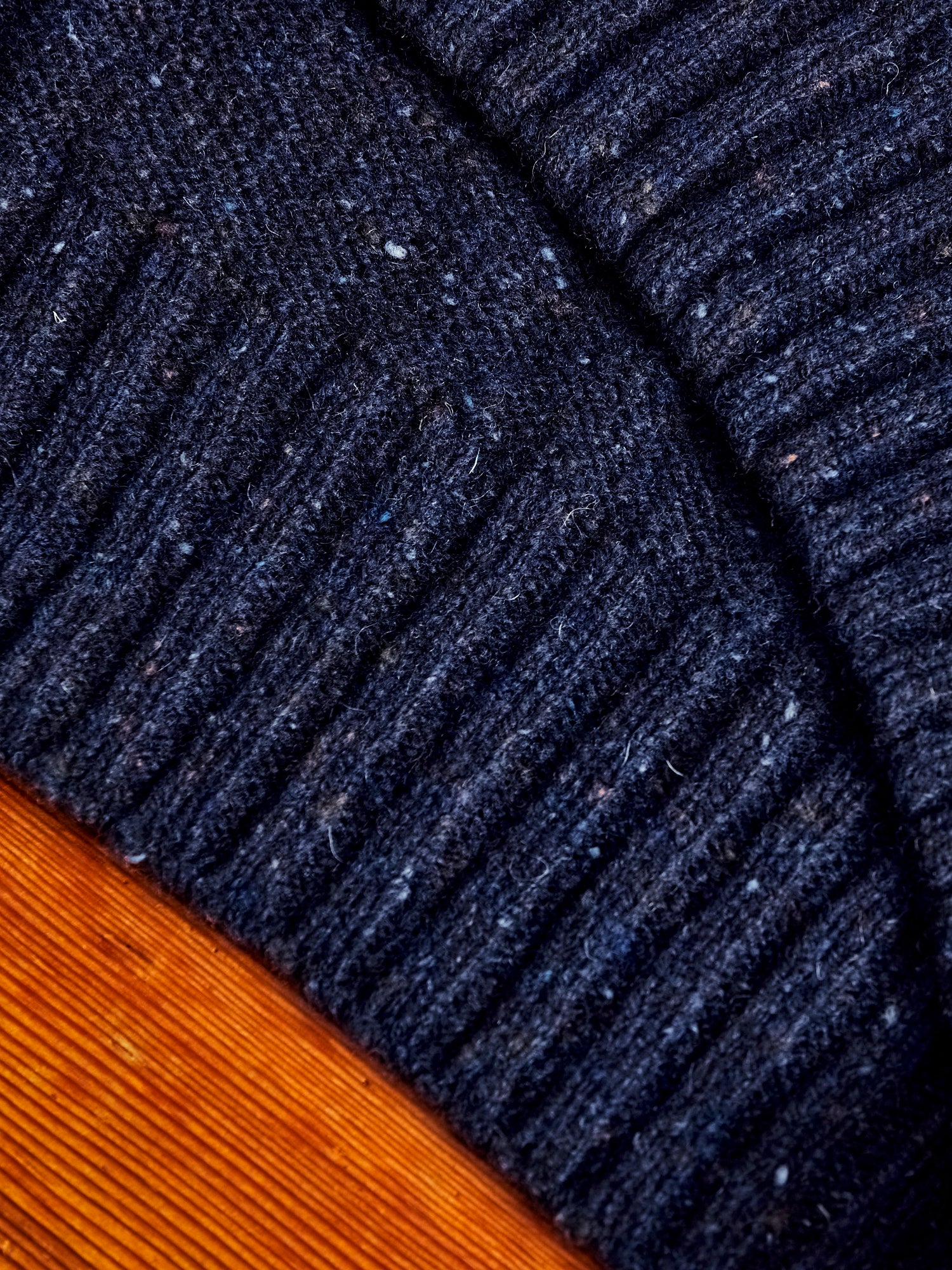 "Terry" Wool Sweater in Navy - Image 5