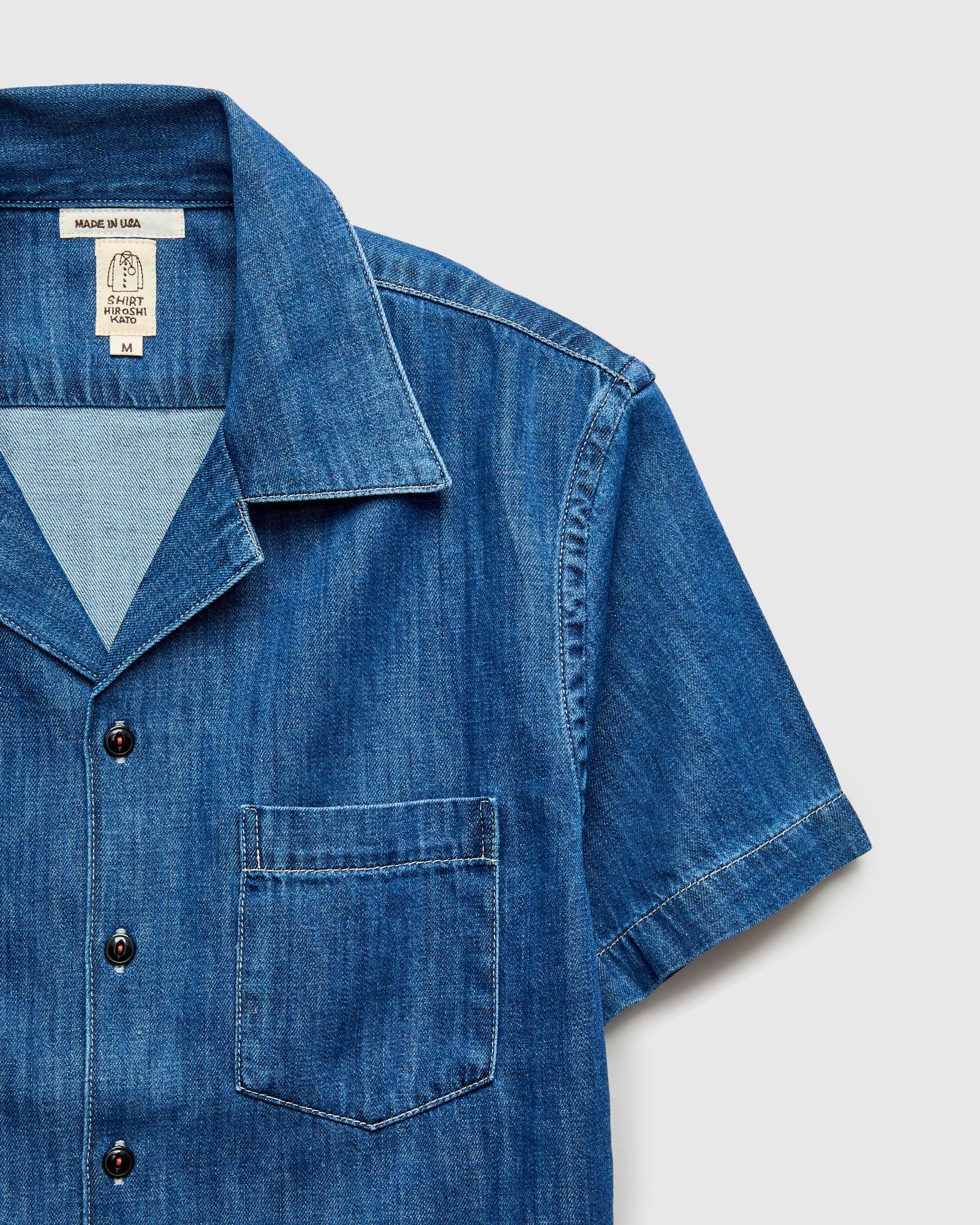 The Wrench Short Sleeve Shirt in Light Indigo - Image 4