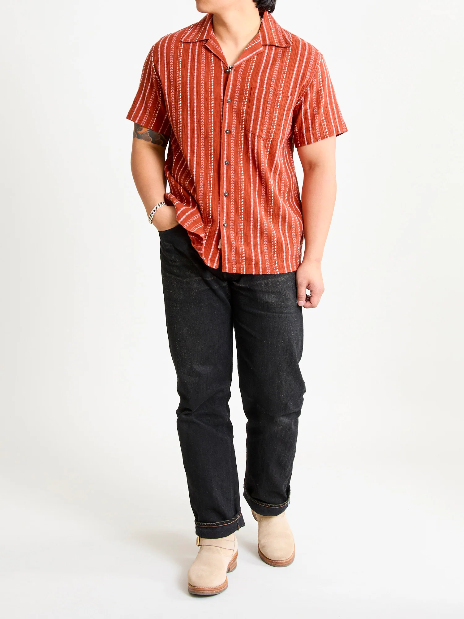 The Wrench Short Sleeve Shirt in Orange Ace - Image 11