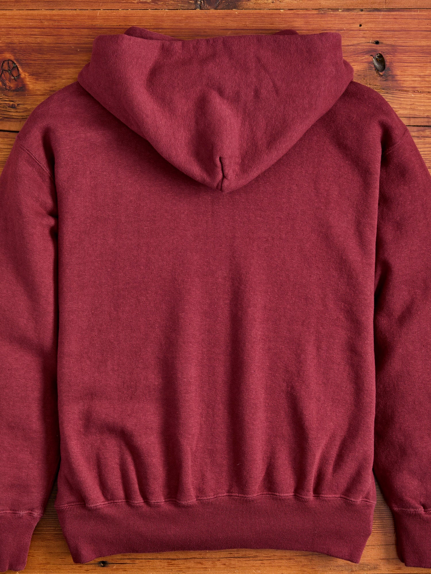 Tsuriami Loopwheel Zip Hoodie in Burgundy - Image 3