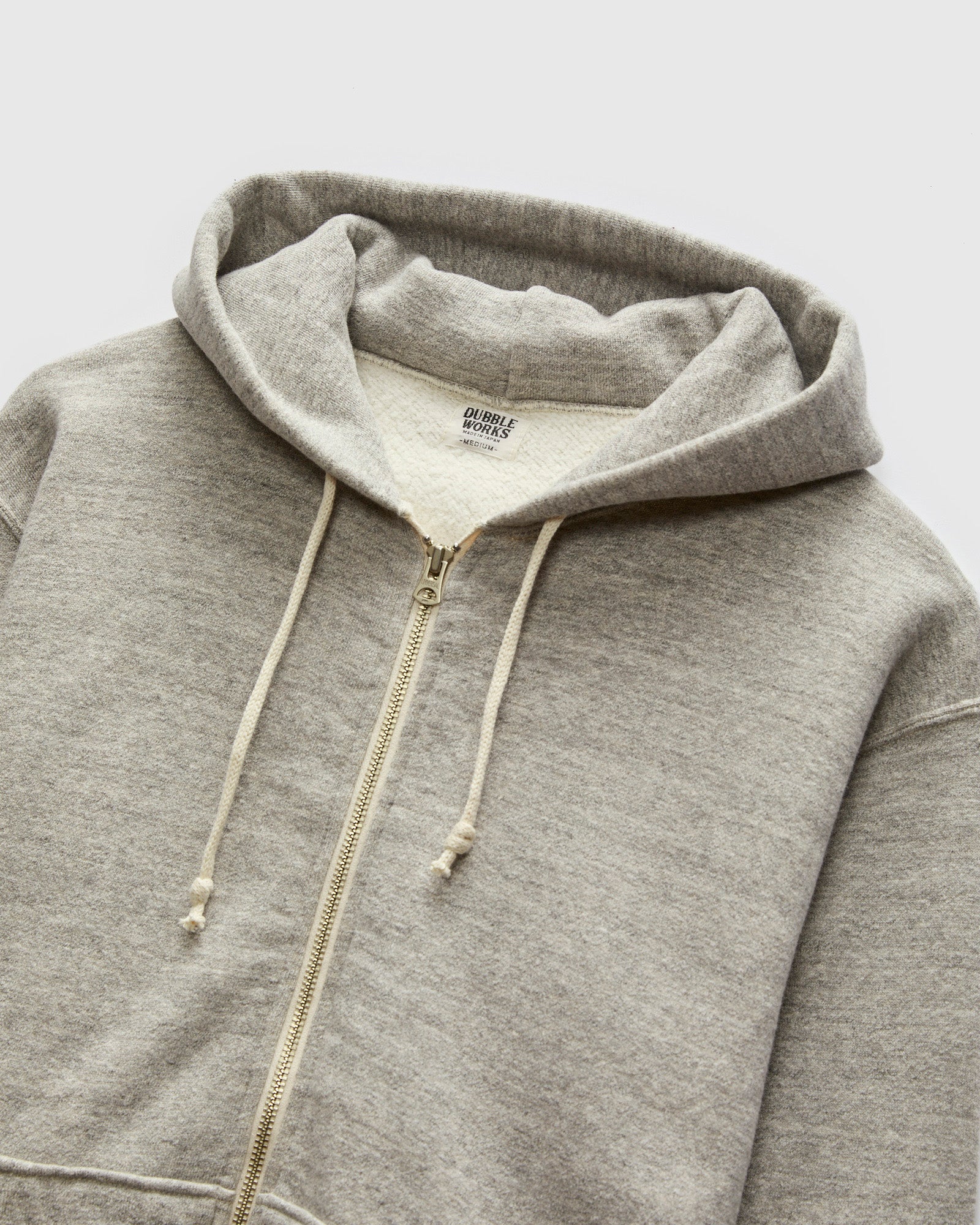 Tsuriami Loopwheel Zip Hoodie in Heather Grey - Image 4