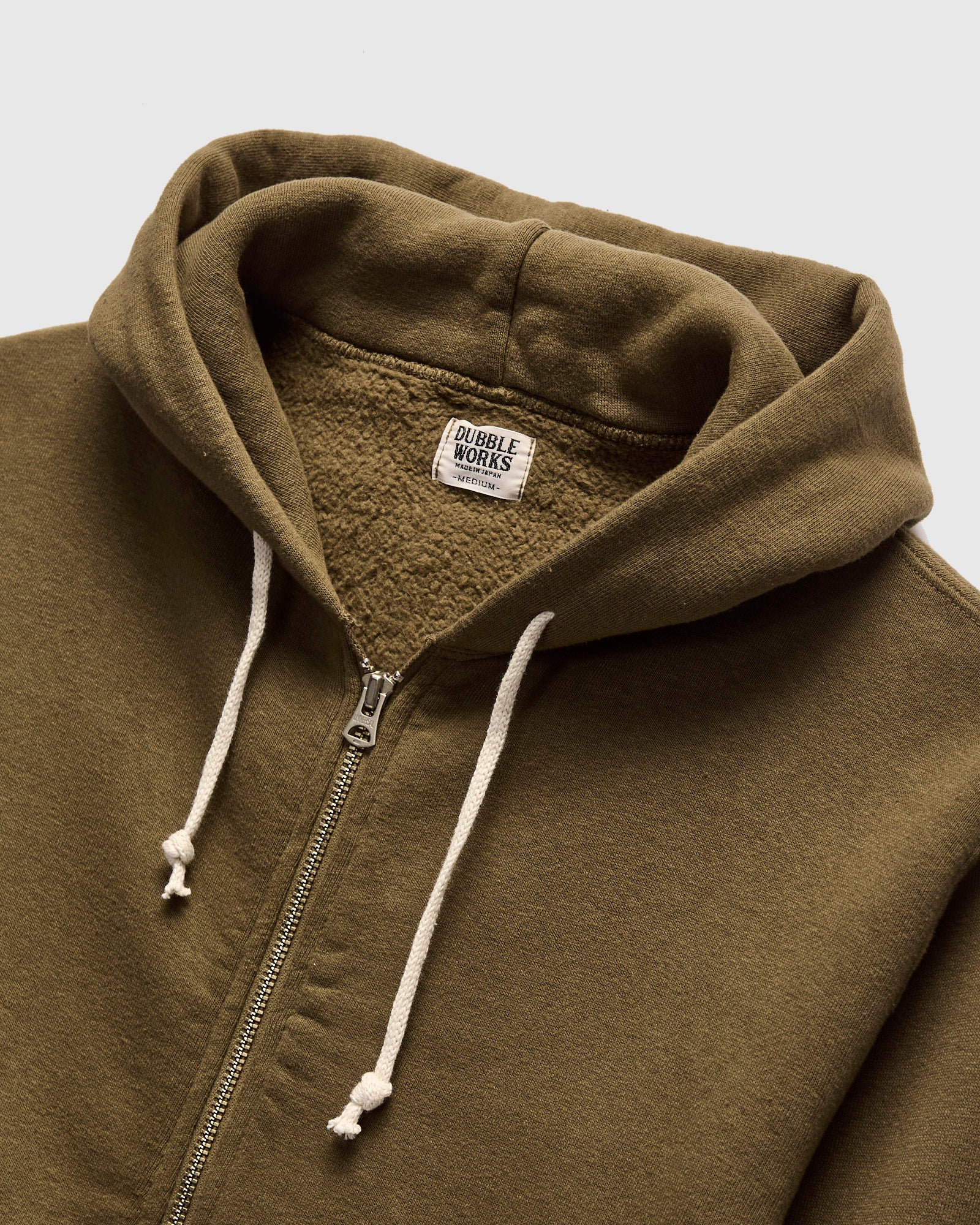 Tsuriami Loopwheel Zip Hoodie in Khaki - Image 4