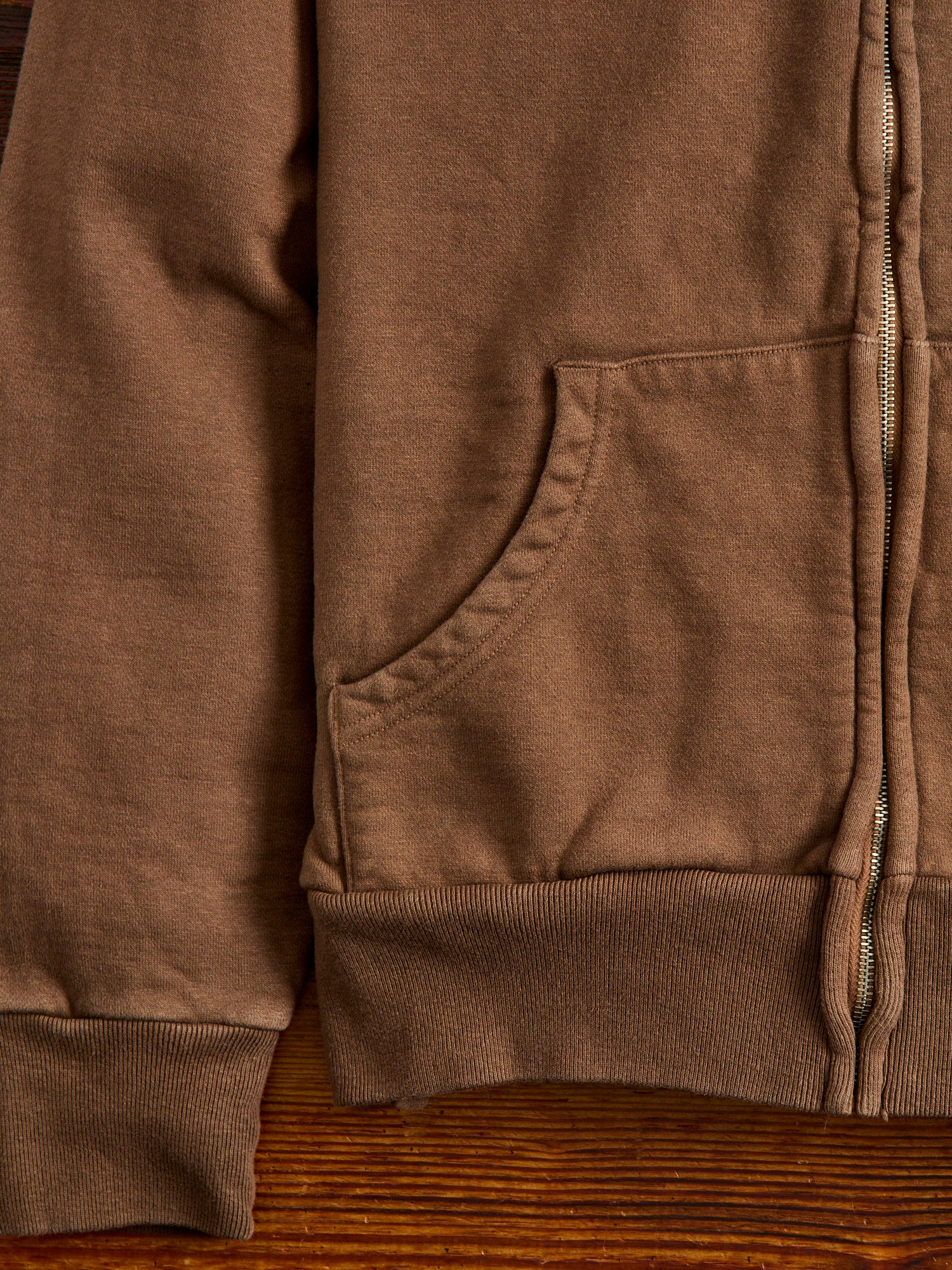 Tube Knit Zip Hoodie in Brown - Image 5