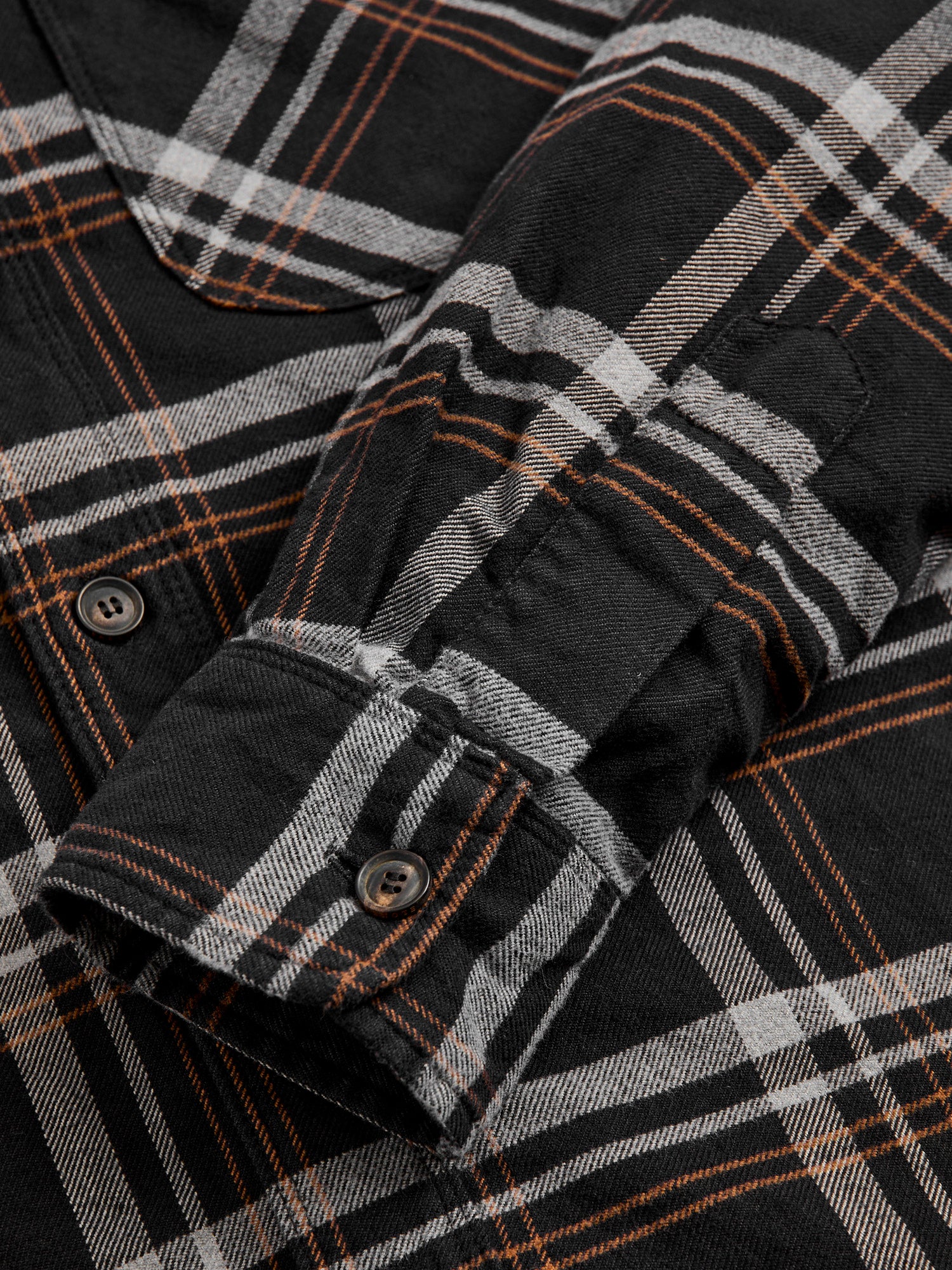 Utility Work Shirt in Black Plaid - Image 7