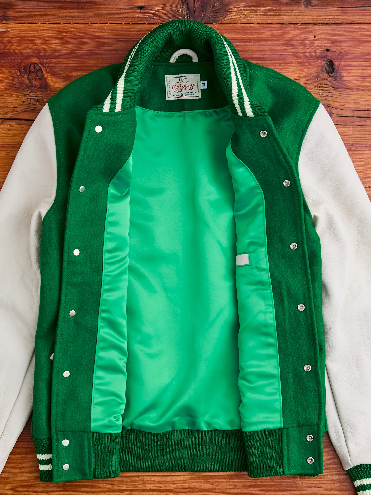 Varsity Jacket in Kelly Green Milk - Image 8