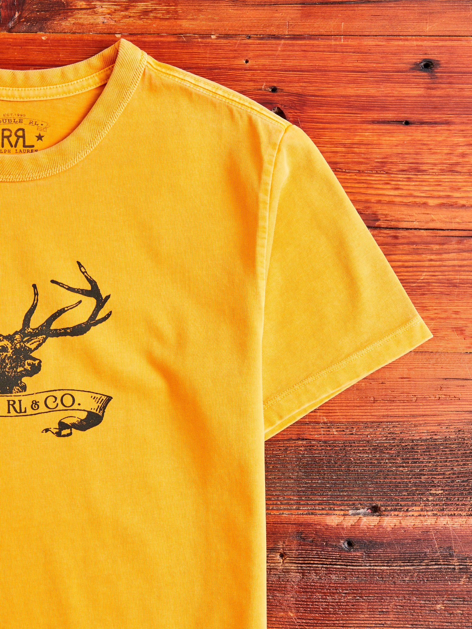Vintage Knit Graphic T-Shirt in Yellow Buck - Image 5