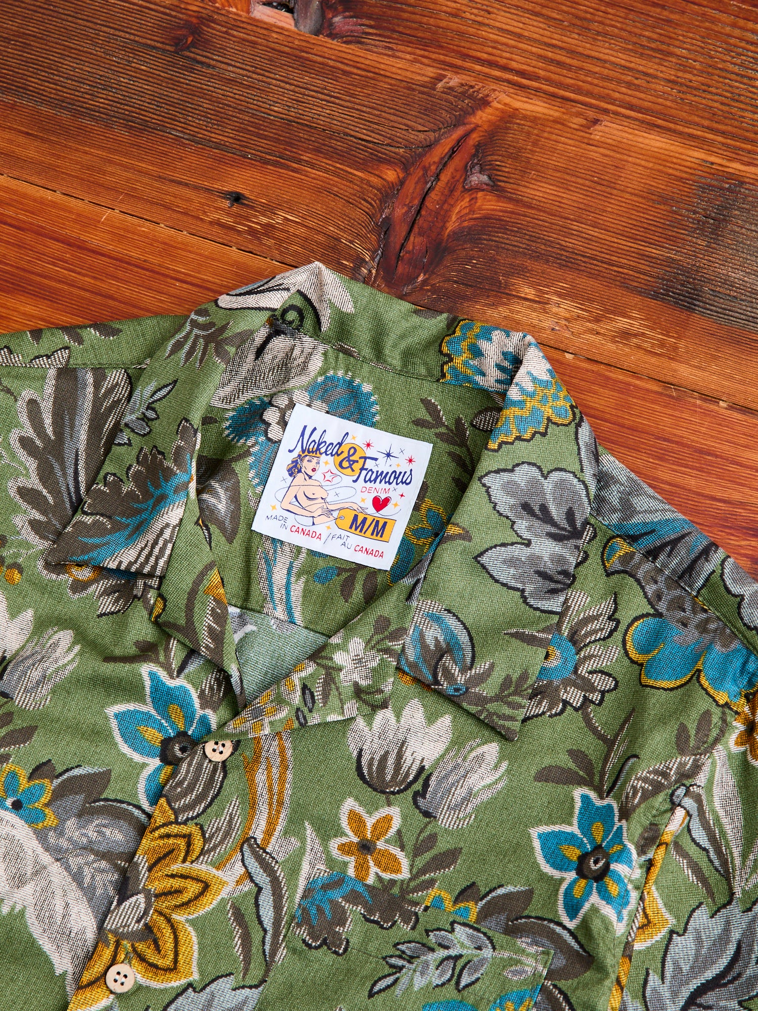 "Vintage Pique" Aloha Shirt in Green - Image 3