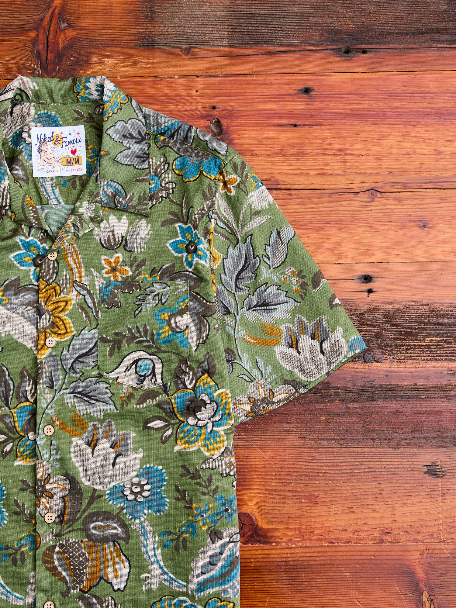 "Vintage Pique" Aloha Shirt in Green - Image 4