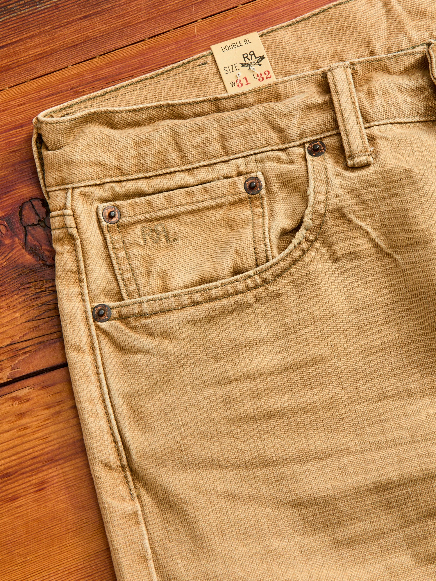 Vintage Tan 13.6oz Washed Denim - High Slim Fit - Image 4